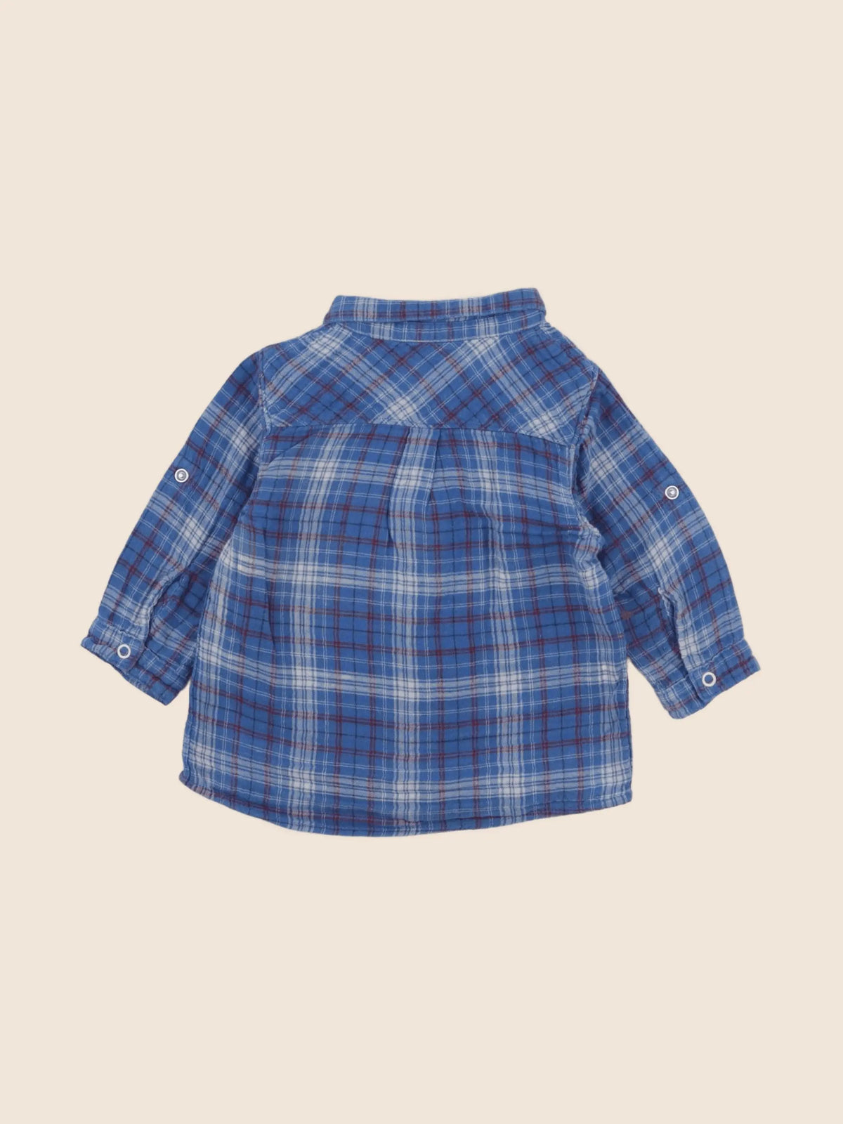 Petit Bateau - chemise bleu - 12 mois