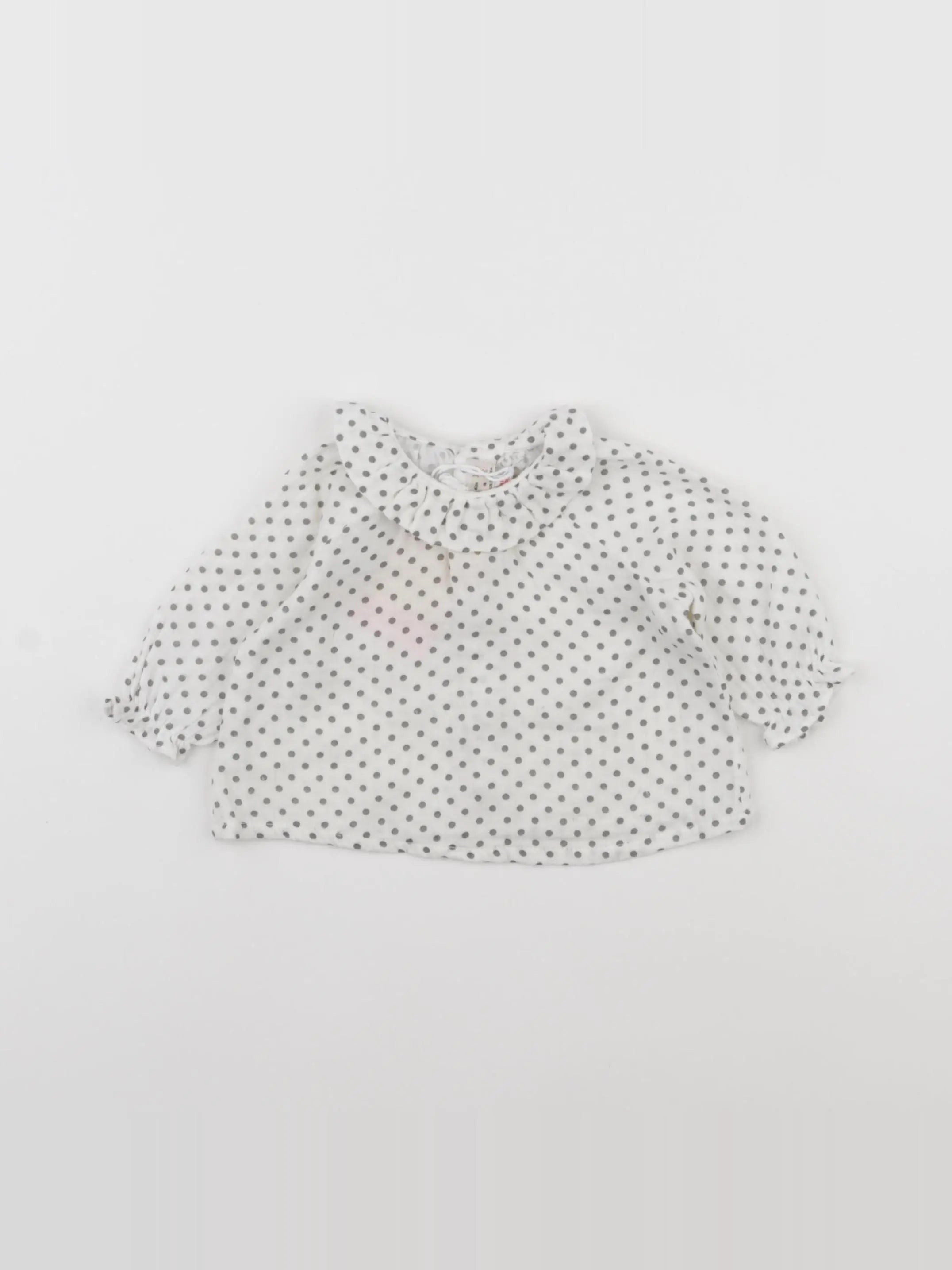 Zara - blouse beige, gris - 1/3 mois