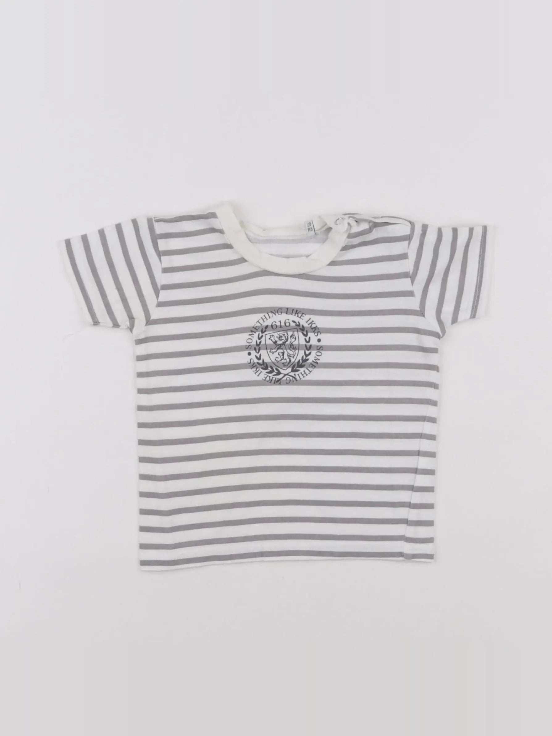 IKKS - tee-shirt blanc, gris - 6 mois