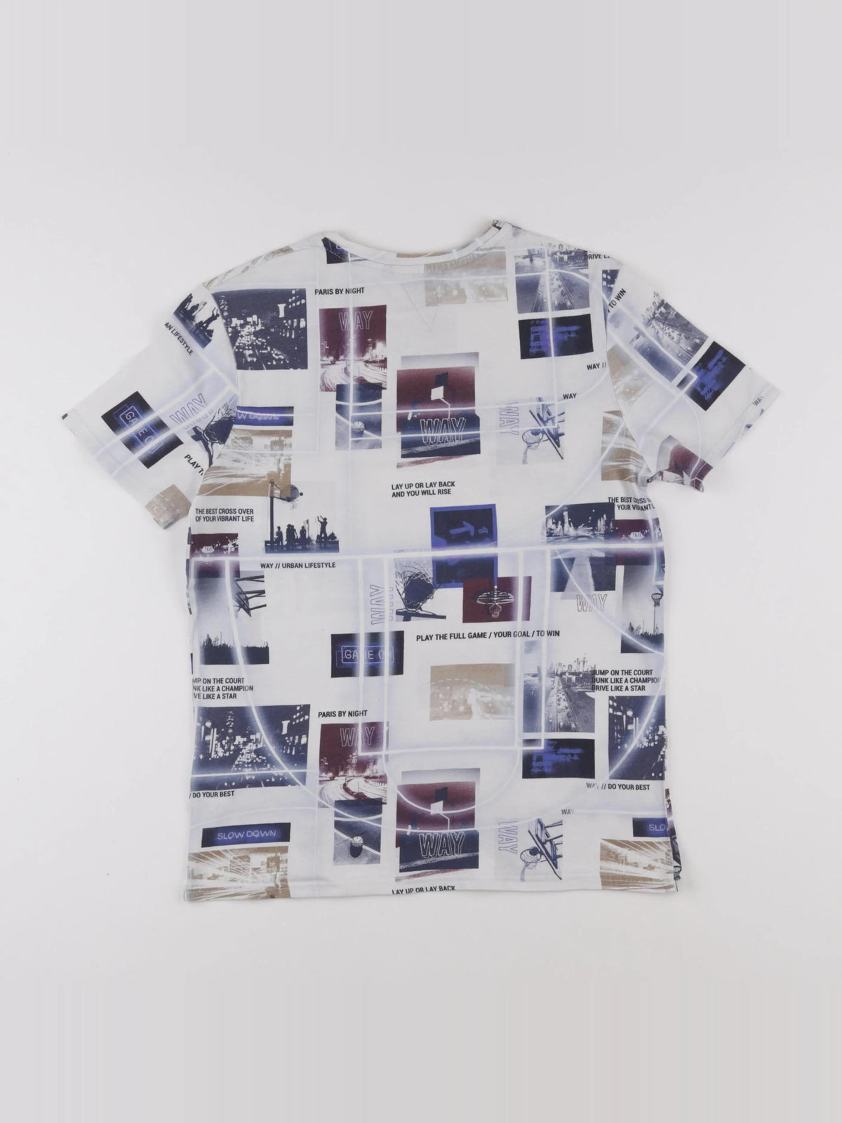 IKKS - tee-shirt blanc, bleu - 14 ans