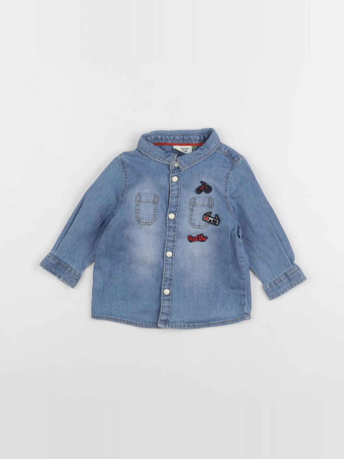 Tape à l'oeil - chemise bleu - 6 mois