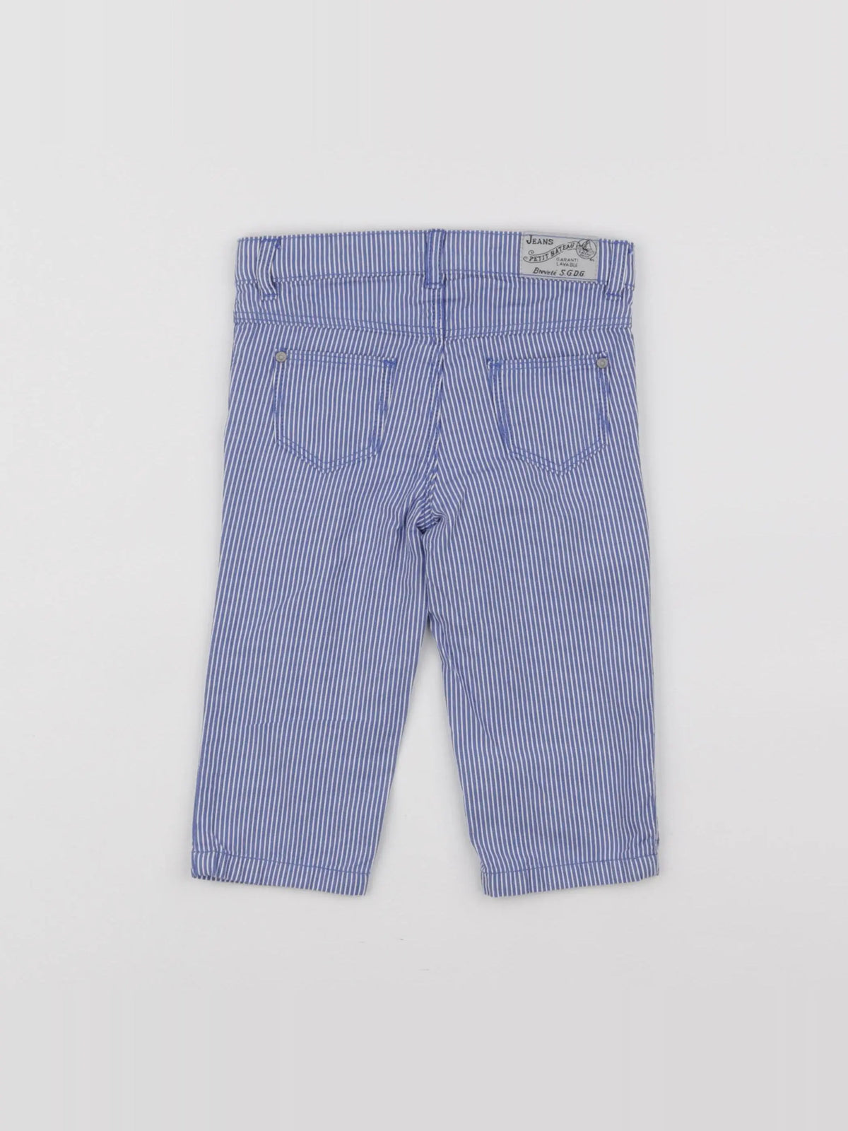 Petit Bateau - pantalon blanc, bleu - 12 mois