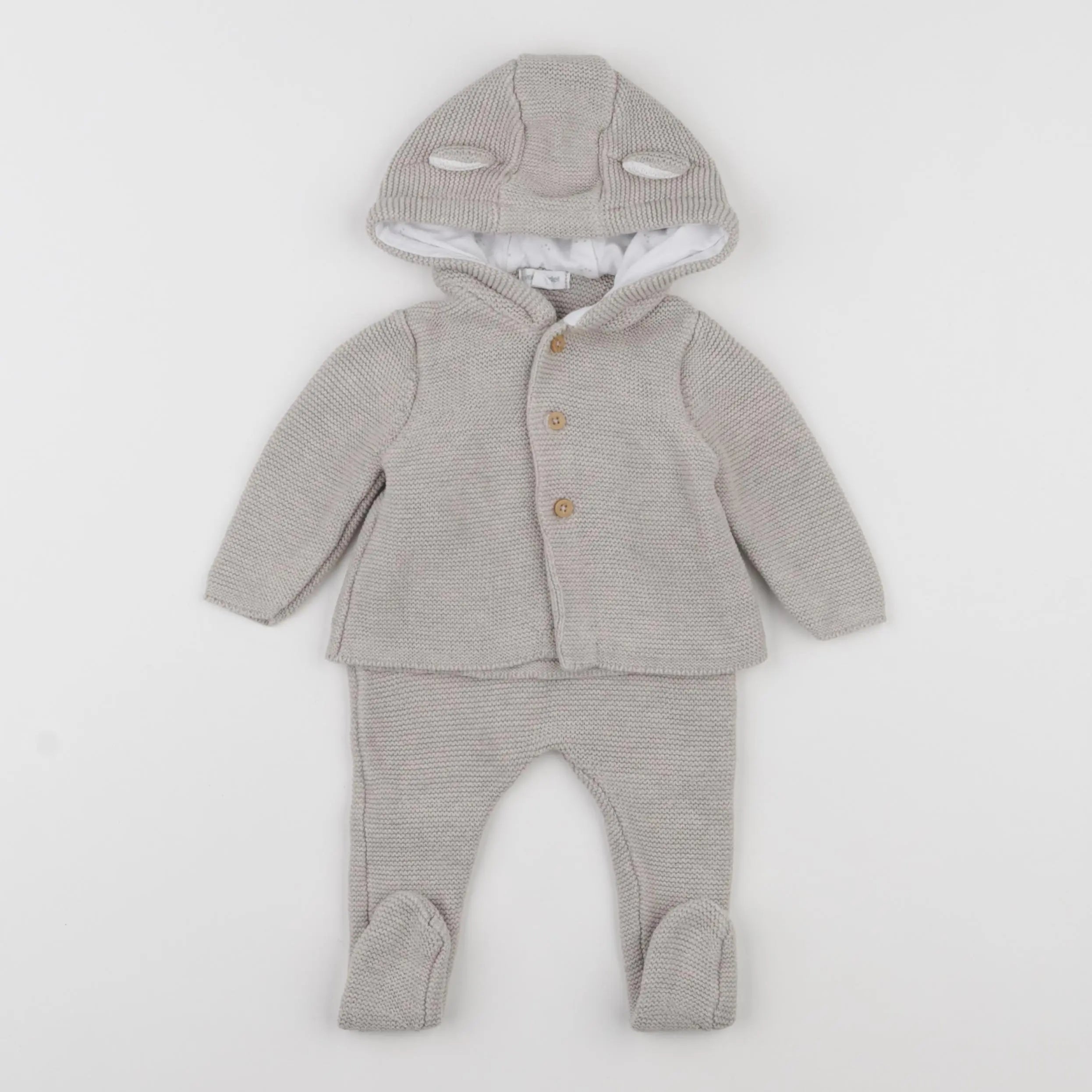 Vertbaudet - ensemble beige - 3 mois