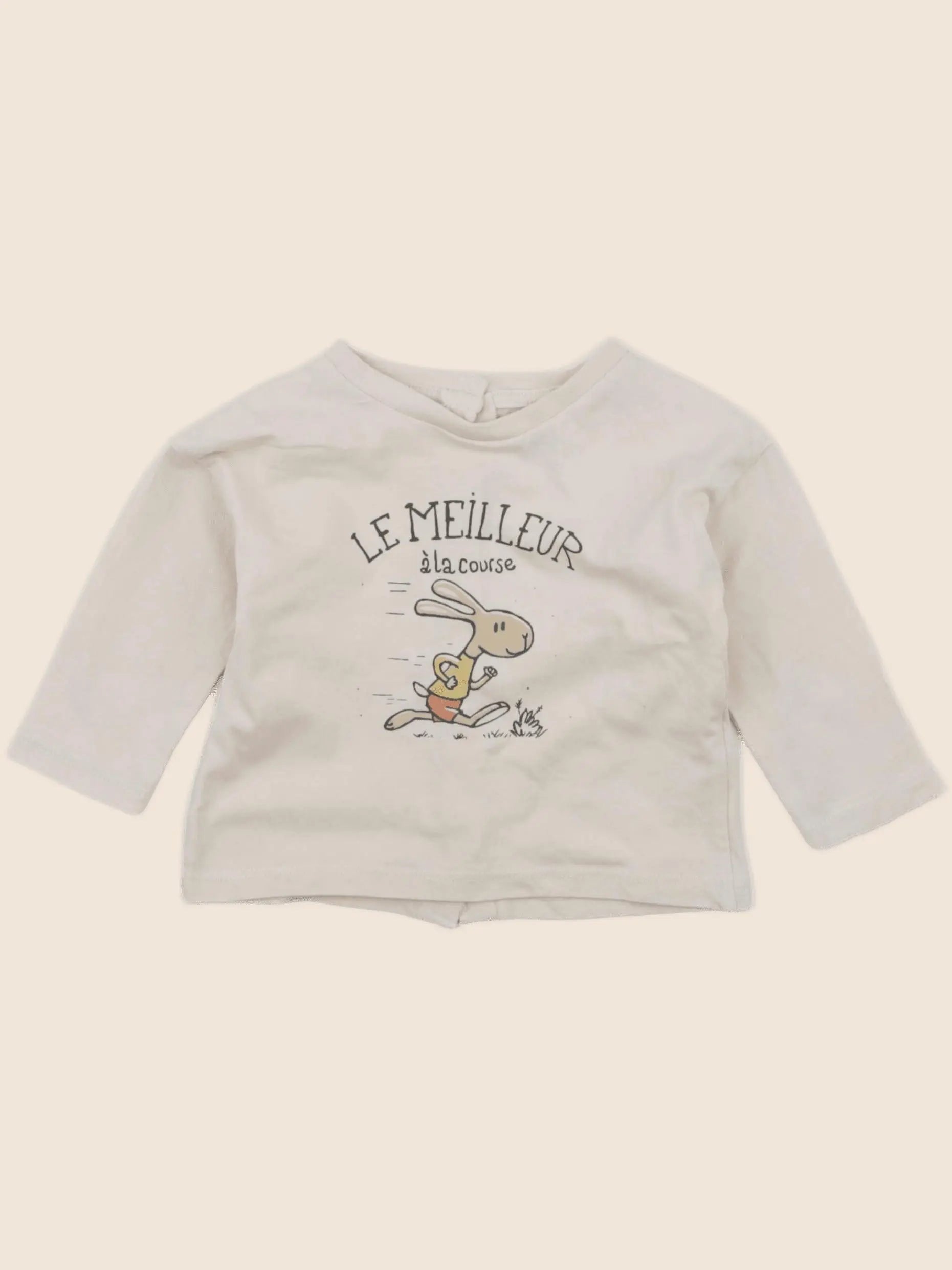 Vertbaudet - tee-shirt beige - 6 mois