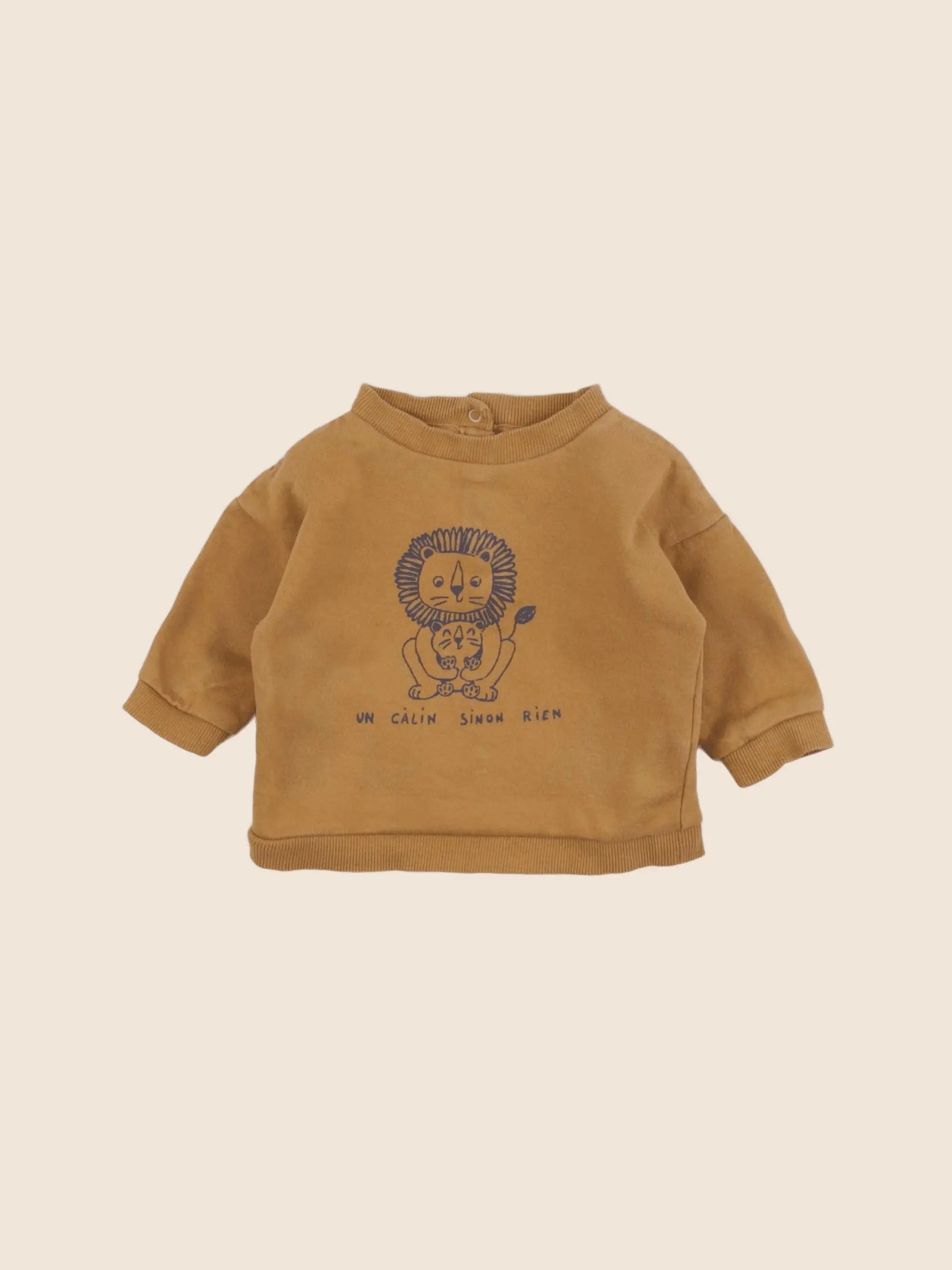 Vertbaudet - sweat marron - 6 mois