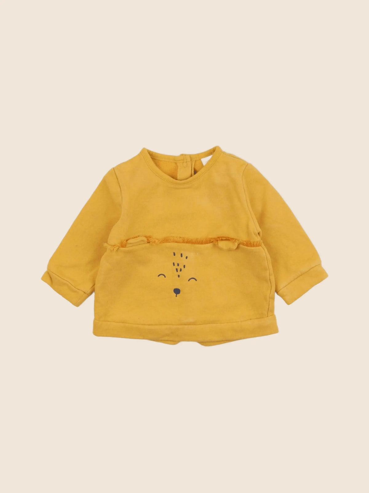 Vertbaudet - sweat jaune - 6 mois