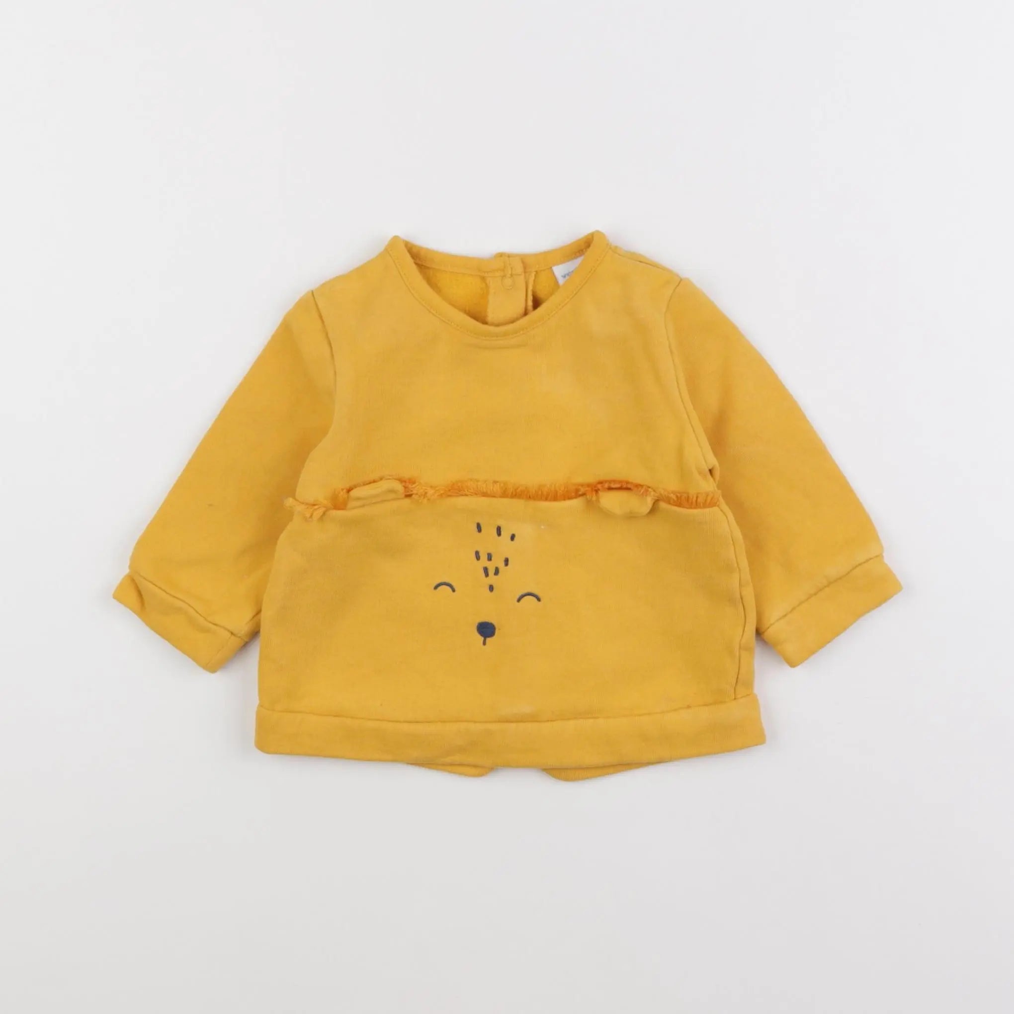 Vertbaudet - sweat jaune - 6 mois