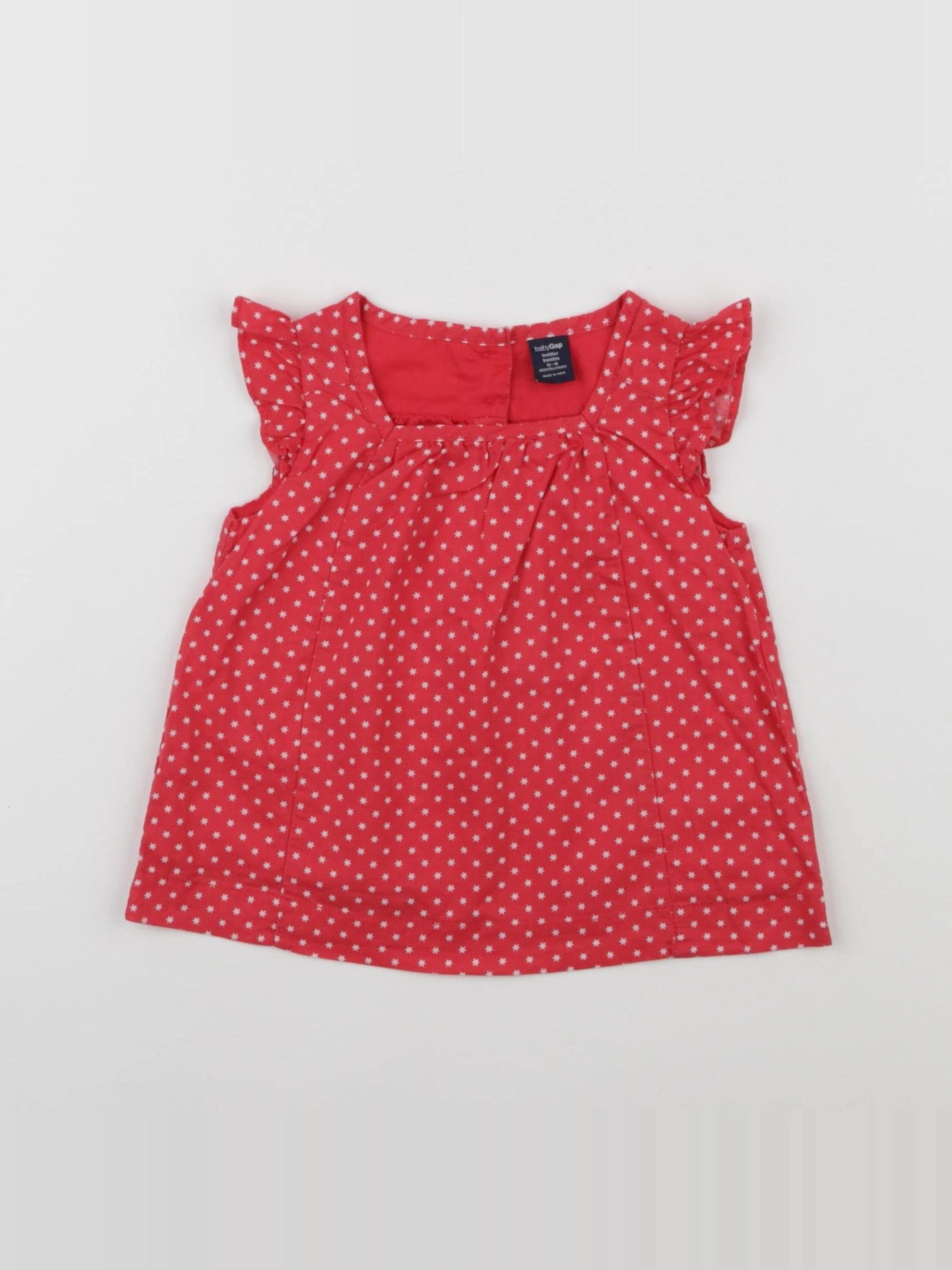 GAP - blouse rouge - 12/18 mois