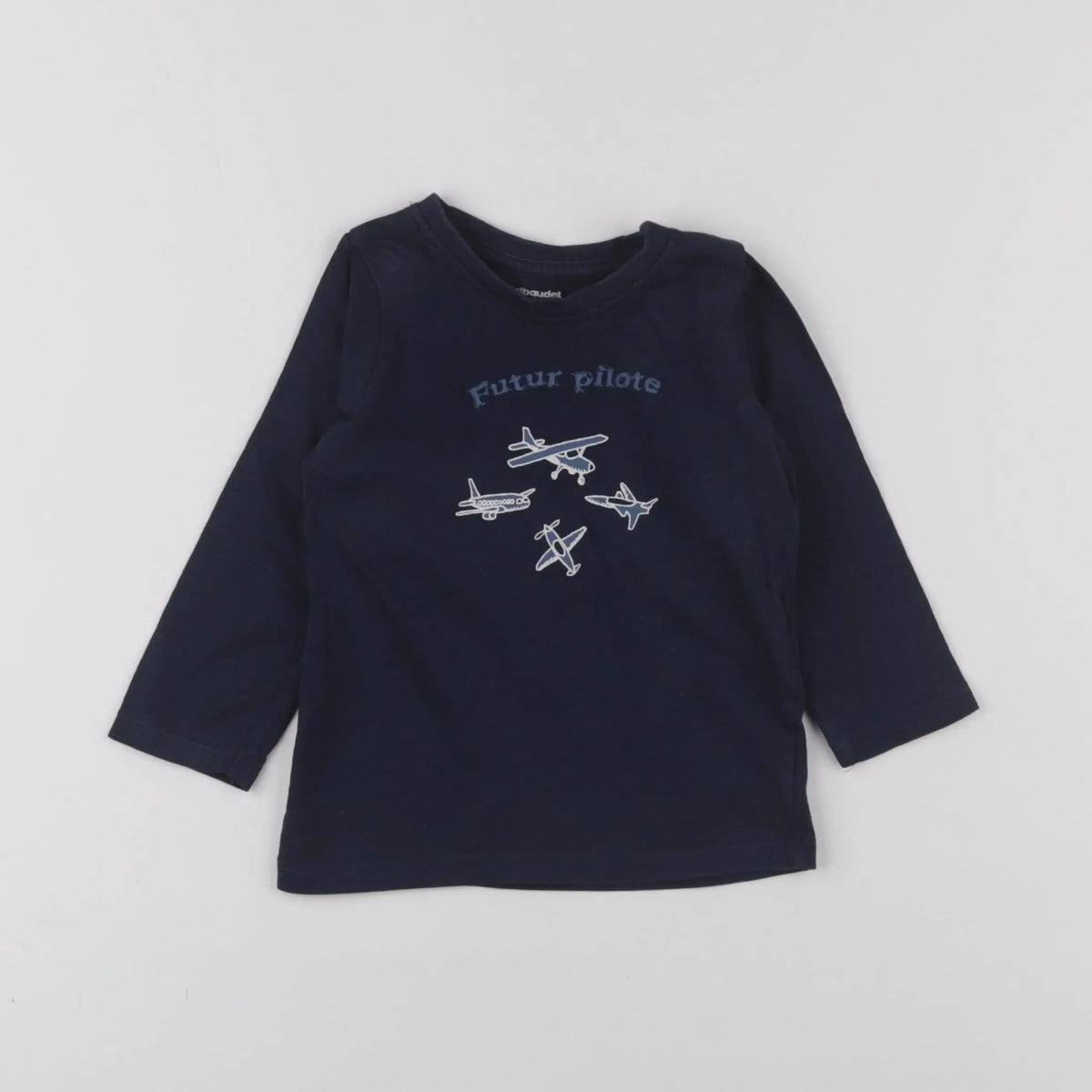Vertbaudet - tee-shirt bleu - 12 mois