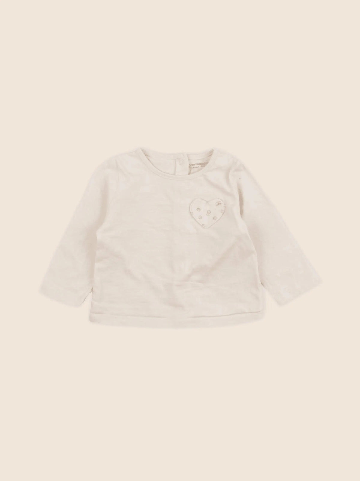 Vertbaudet - tee-shirt beige - 6 mois