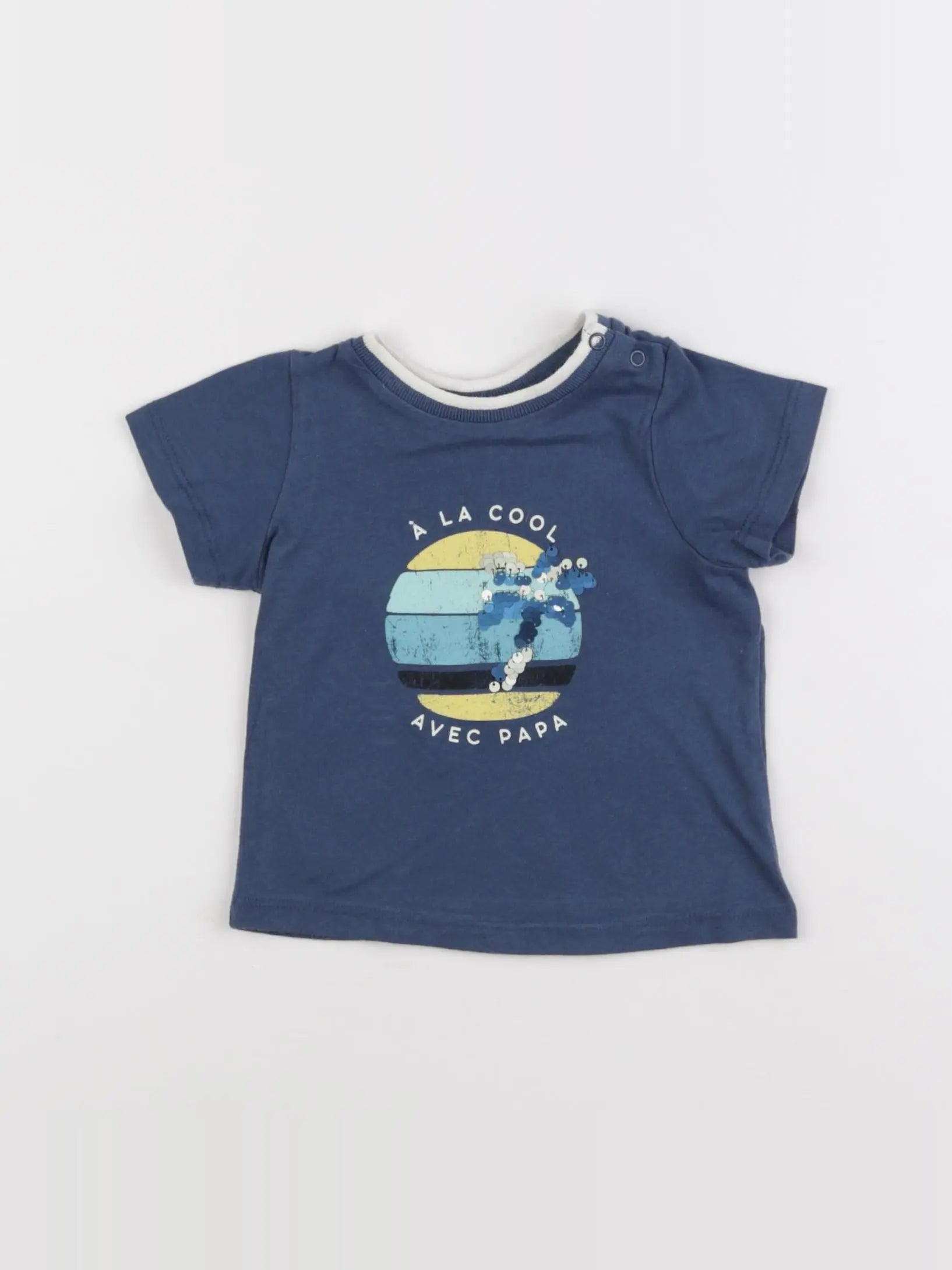 Tape à l'oeil - tee-shirt bleu - 6 mois