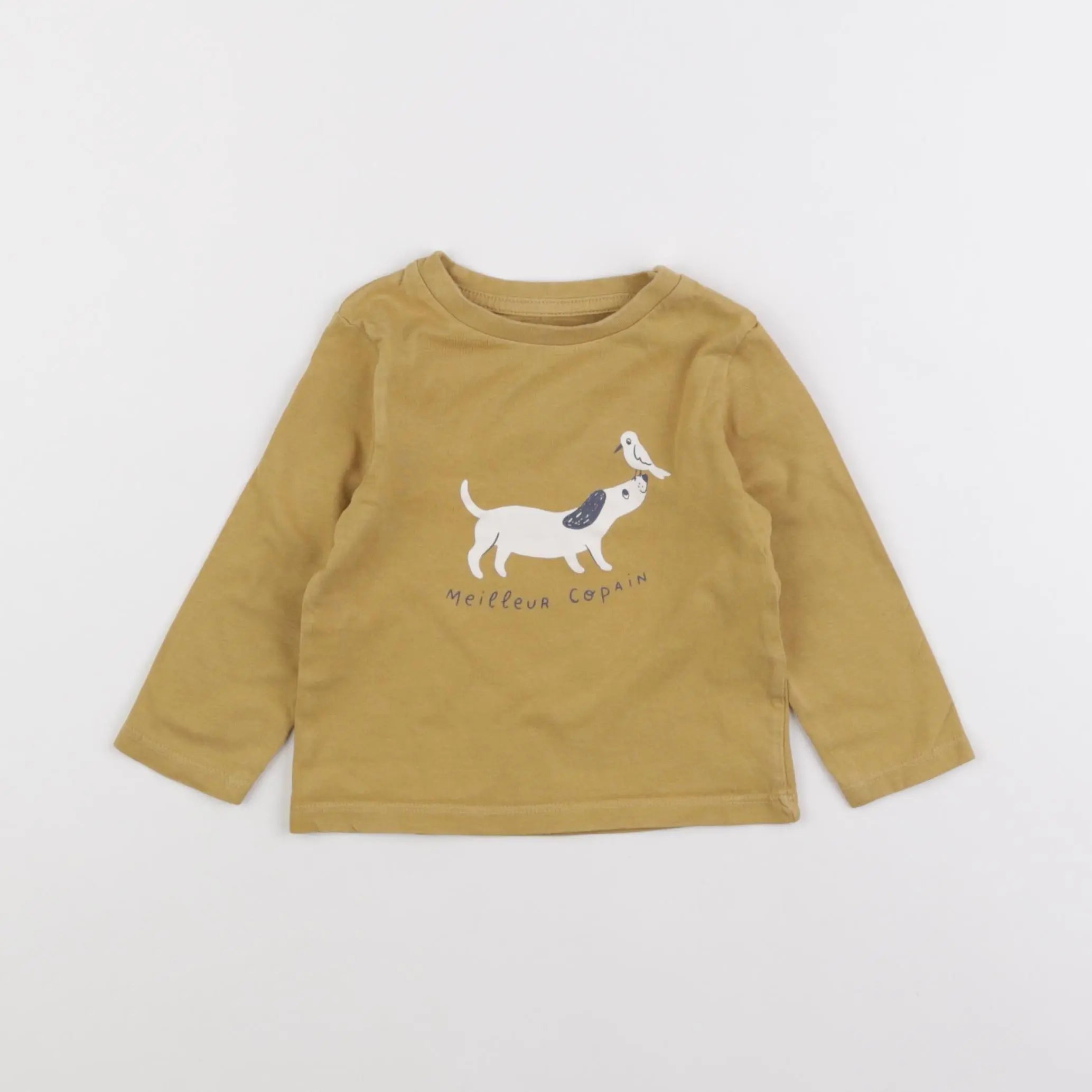 Vertbaudet - tee-shirt jaune - 12 mois