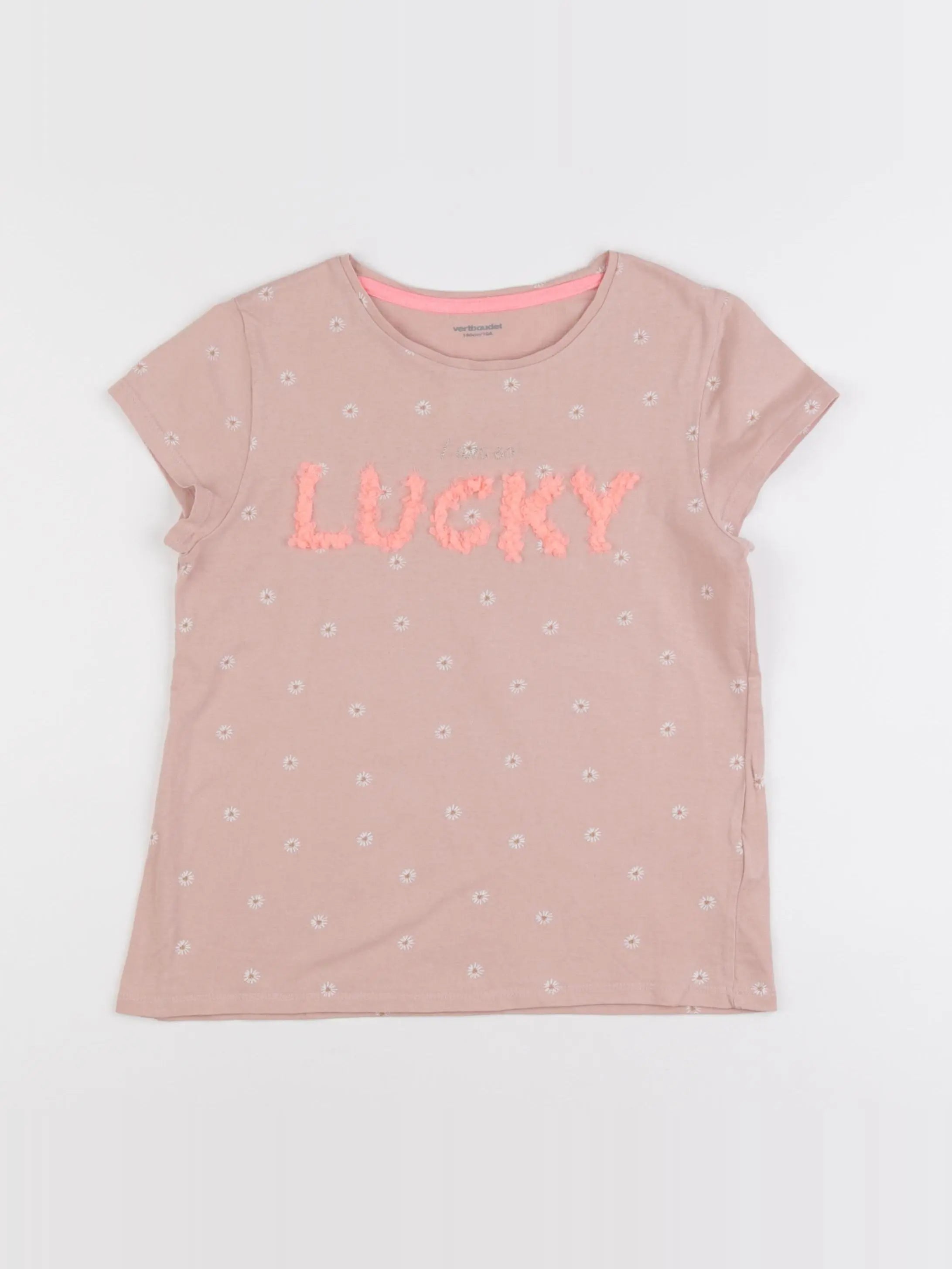 Vertbaudet - tee-shirt rose - 10 ans