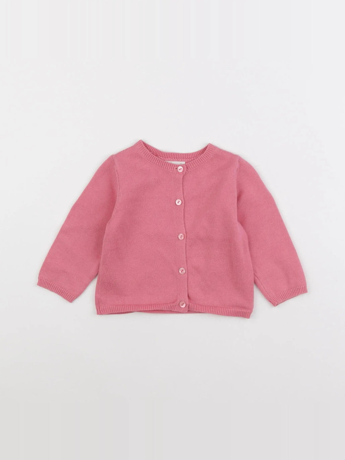 Little Cigogne - gilet rose - 12 mois
