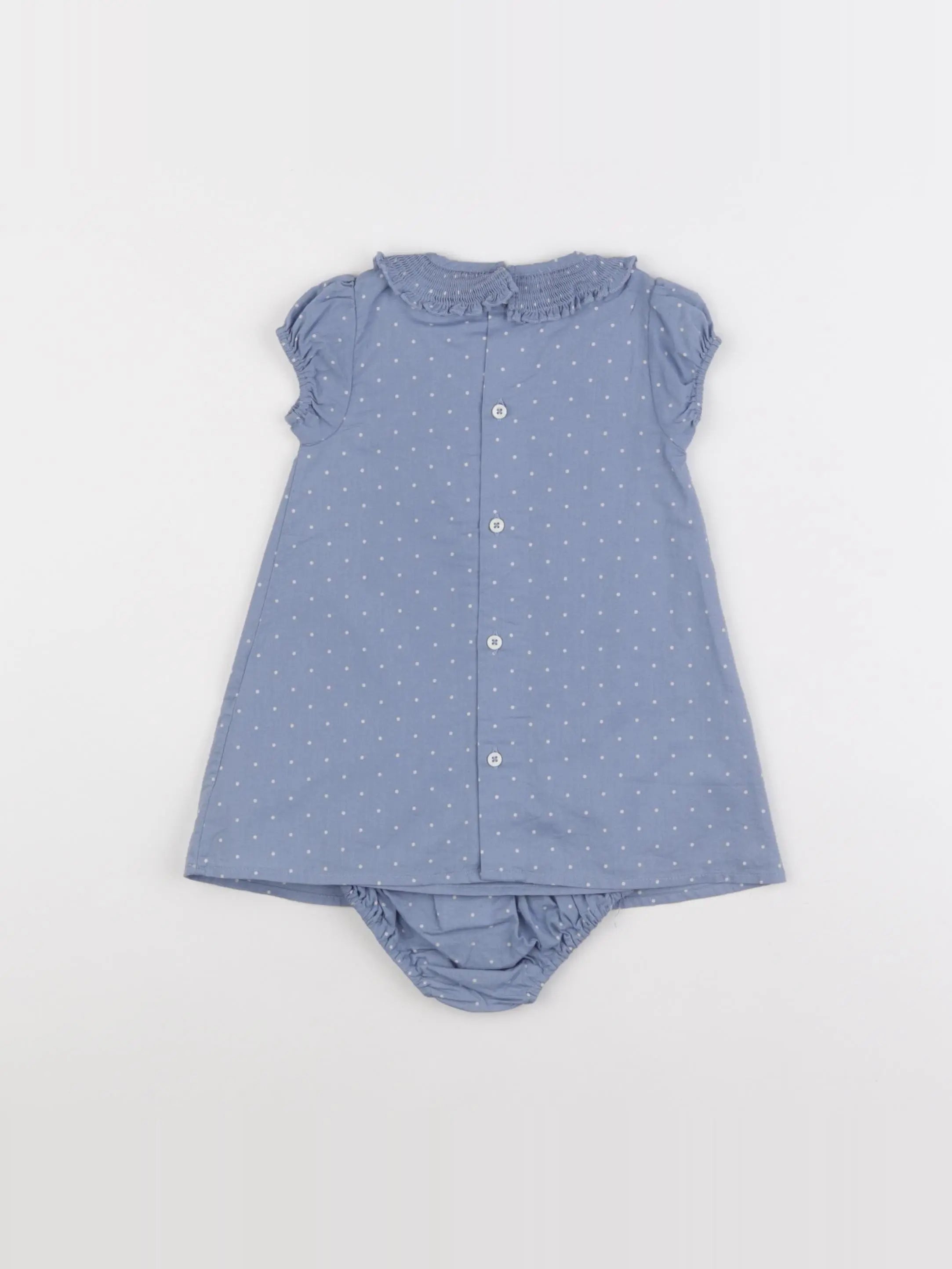 Carrément Beau - robe bleu - 6 mois