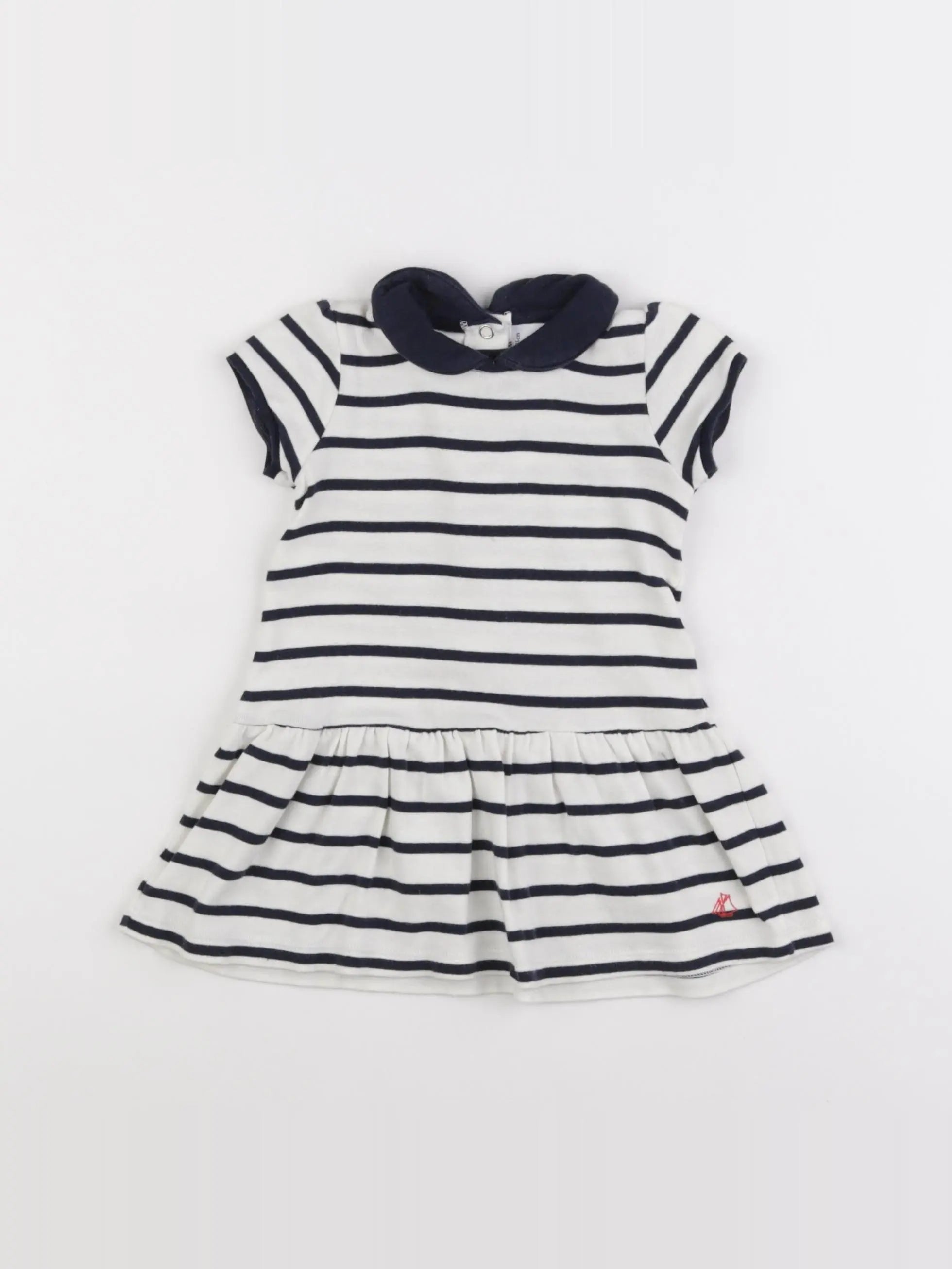 Petit Bateau - robe bleu - 12 mois