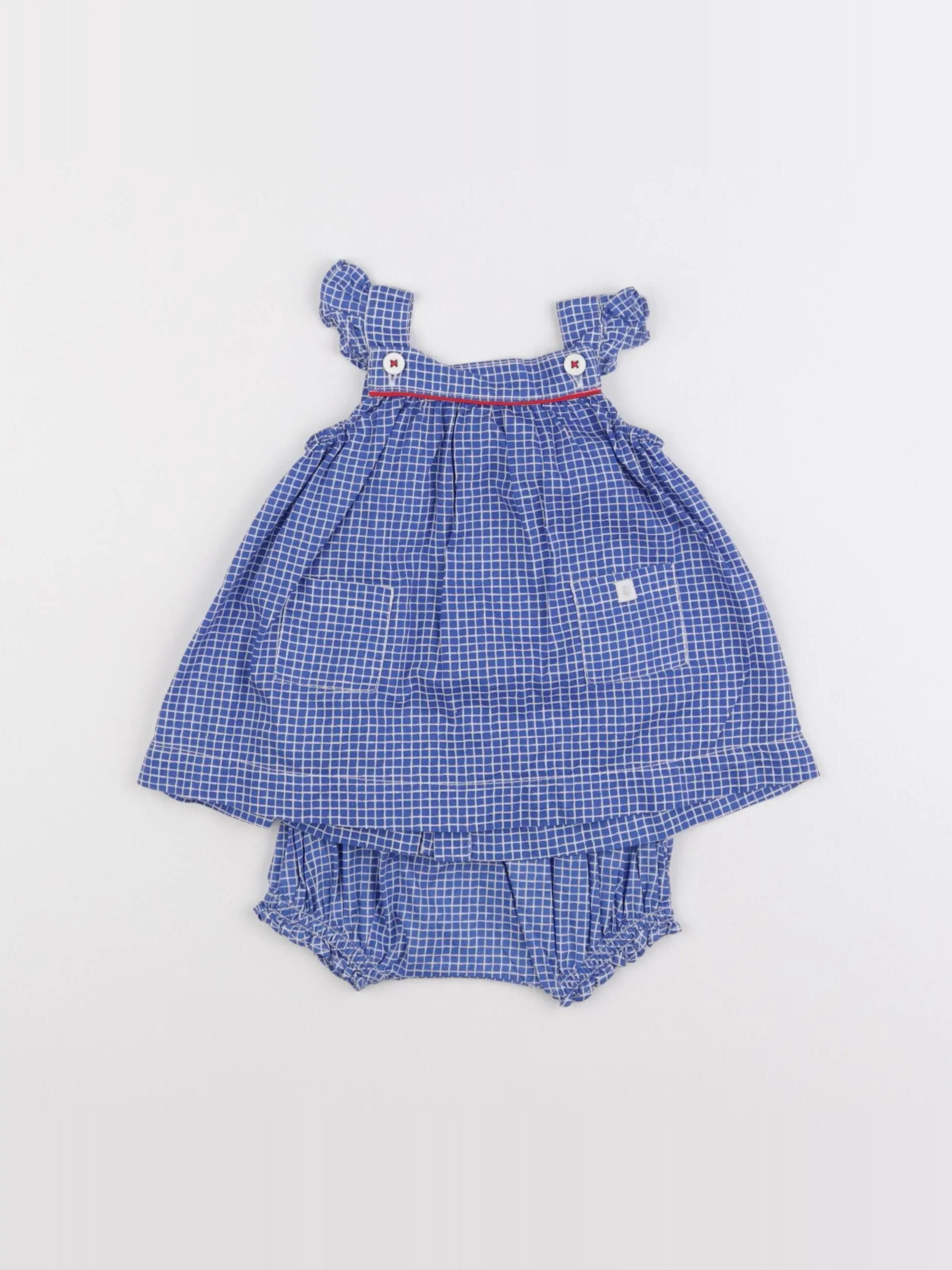 Petit Bateau - robe bleu - 3 mois