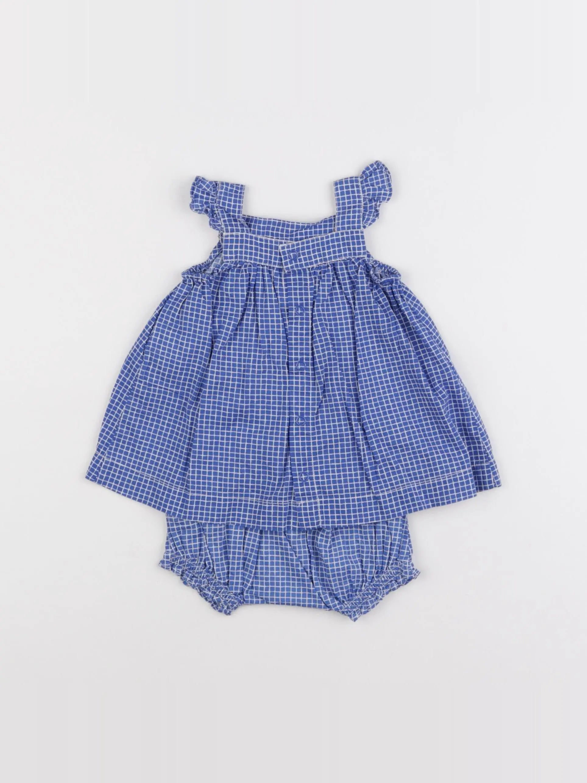 Petit Bateau - robe bleu - 3 mois