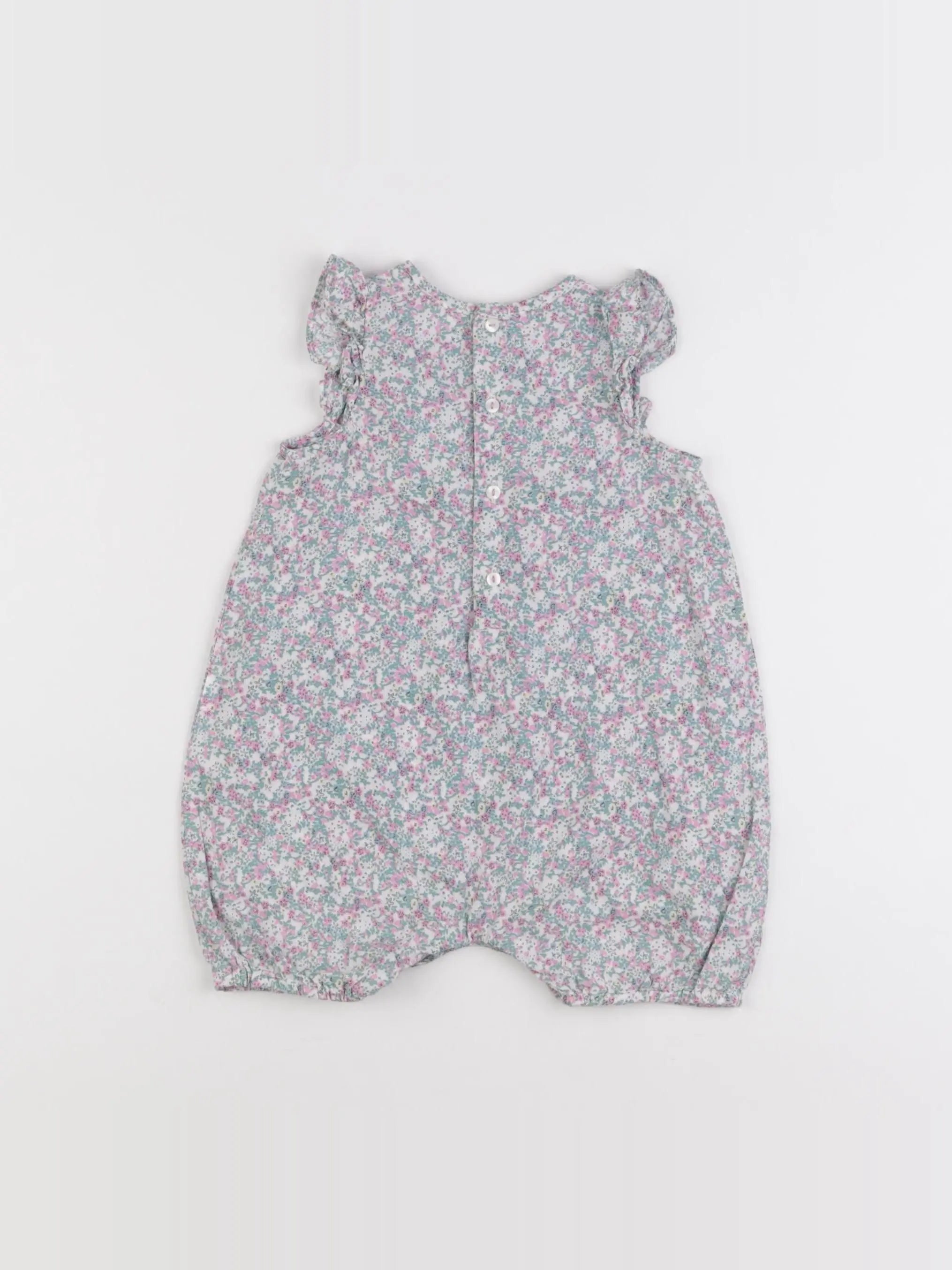 Boutchou - combinaison vert, violet - 6 mois