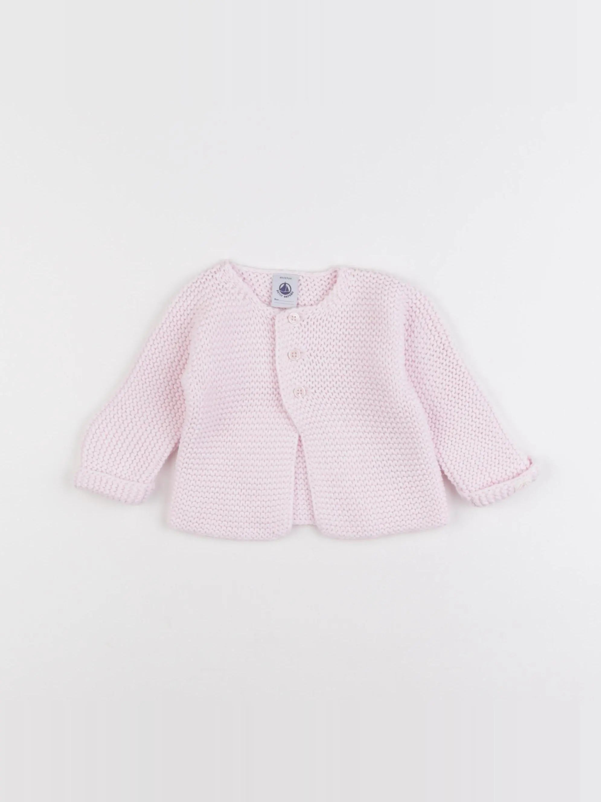 Petit Bateau - gilet rose - 6 mois