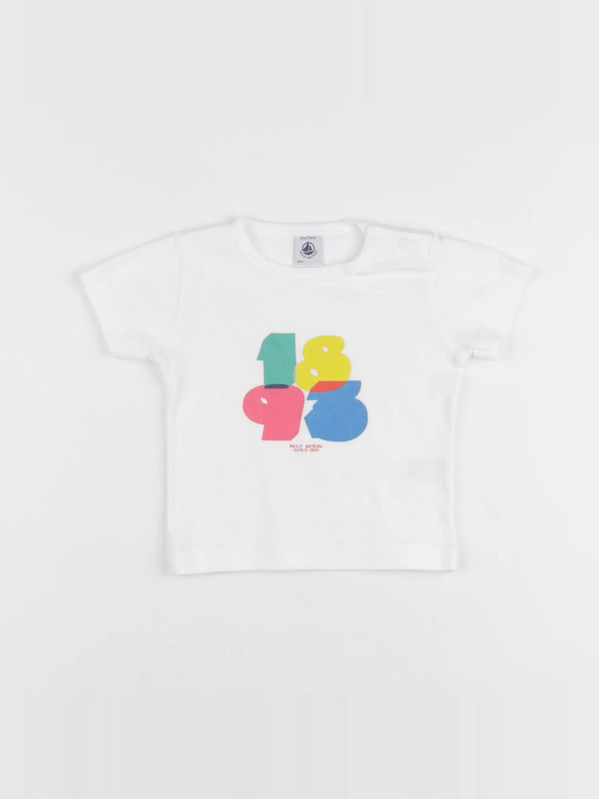 Petit Bateau - tee-shirt blanc - 12 mois