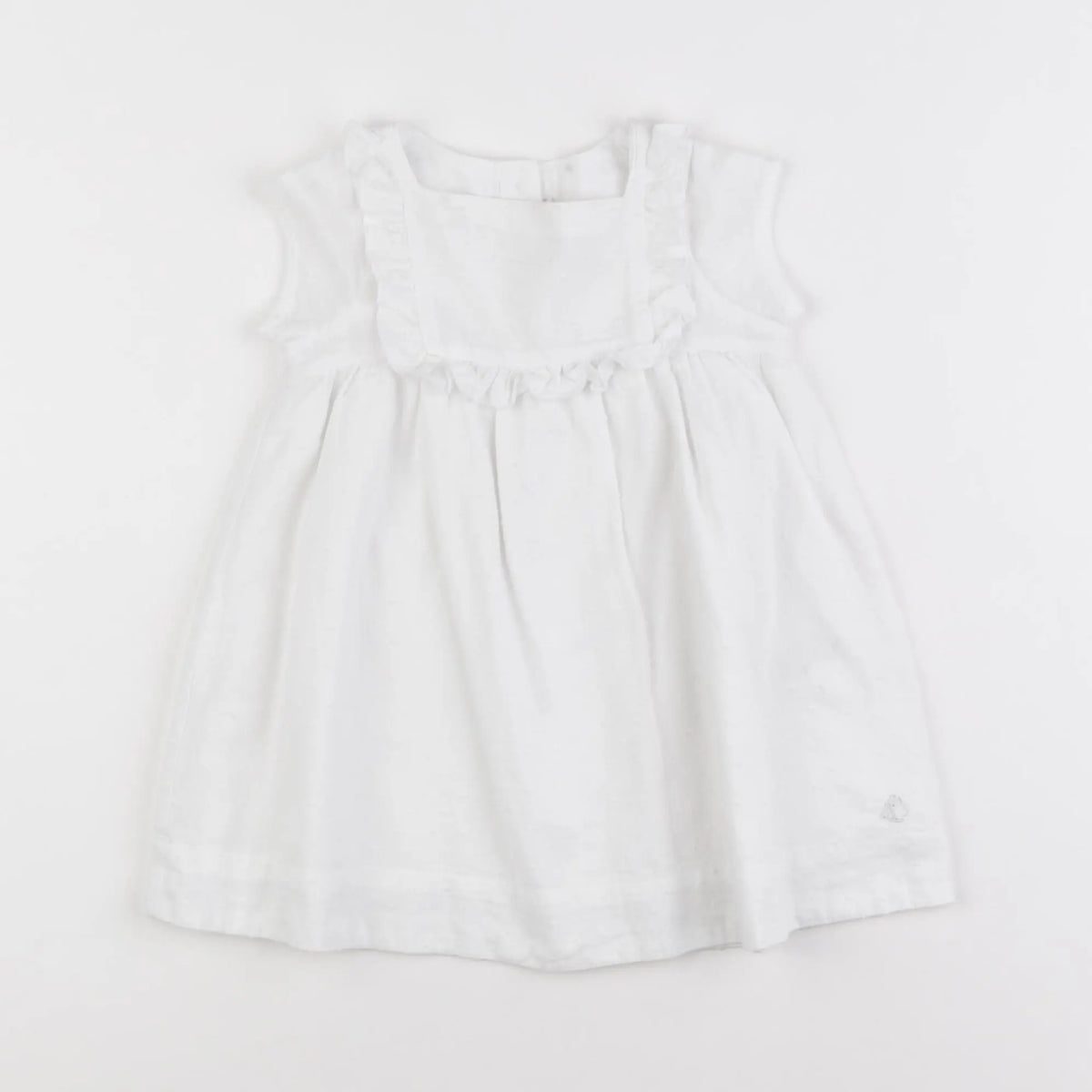 Petit Bateau - robe blanc - 12 mois