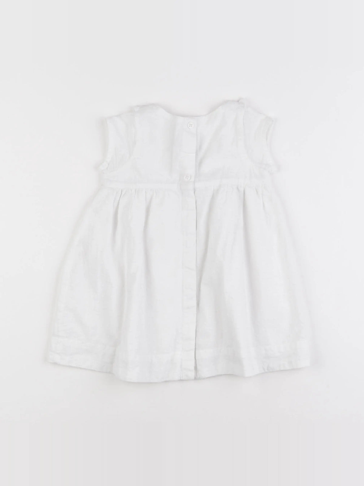 Petit Bateau - robe blanc - 12 mois