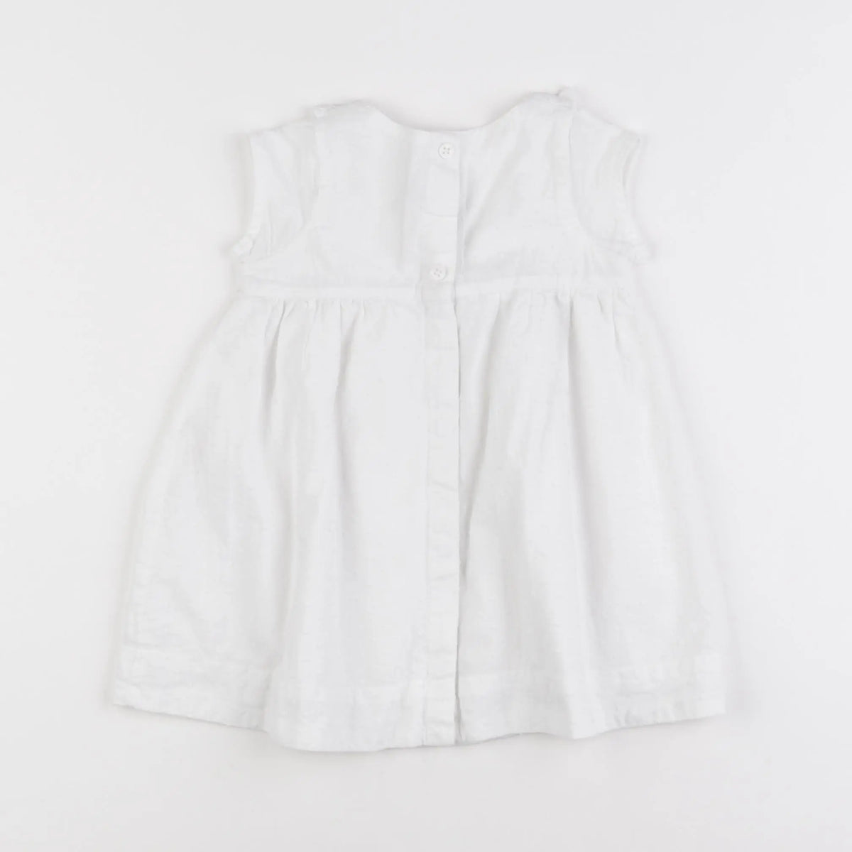 Petit Bateau - robe blanc - 12 mois