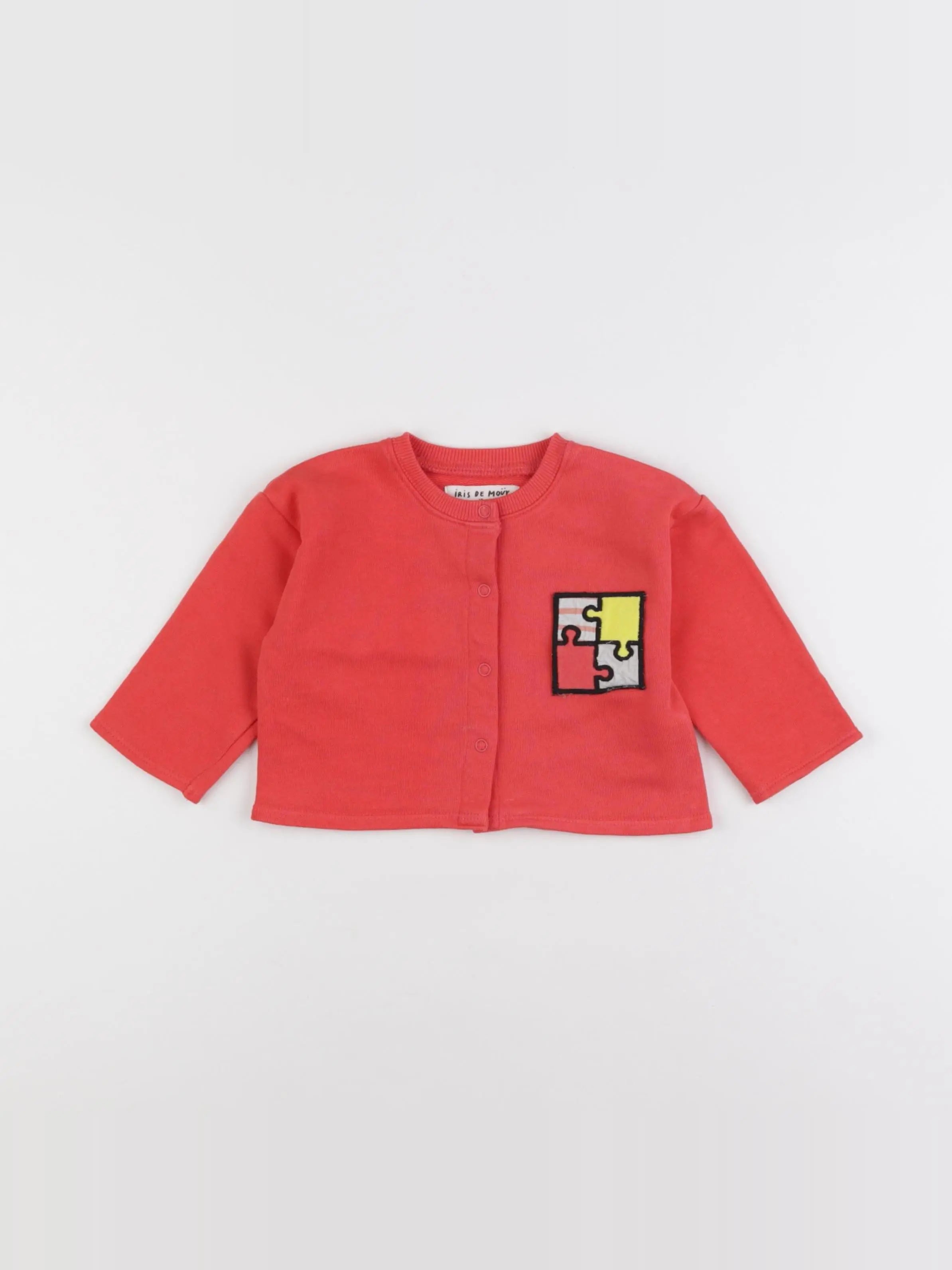 Monoprix - sweat rouge - 6/9 mois