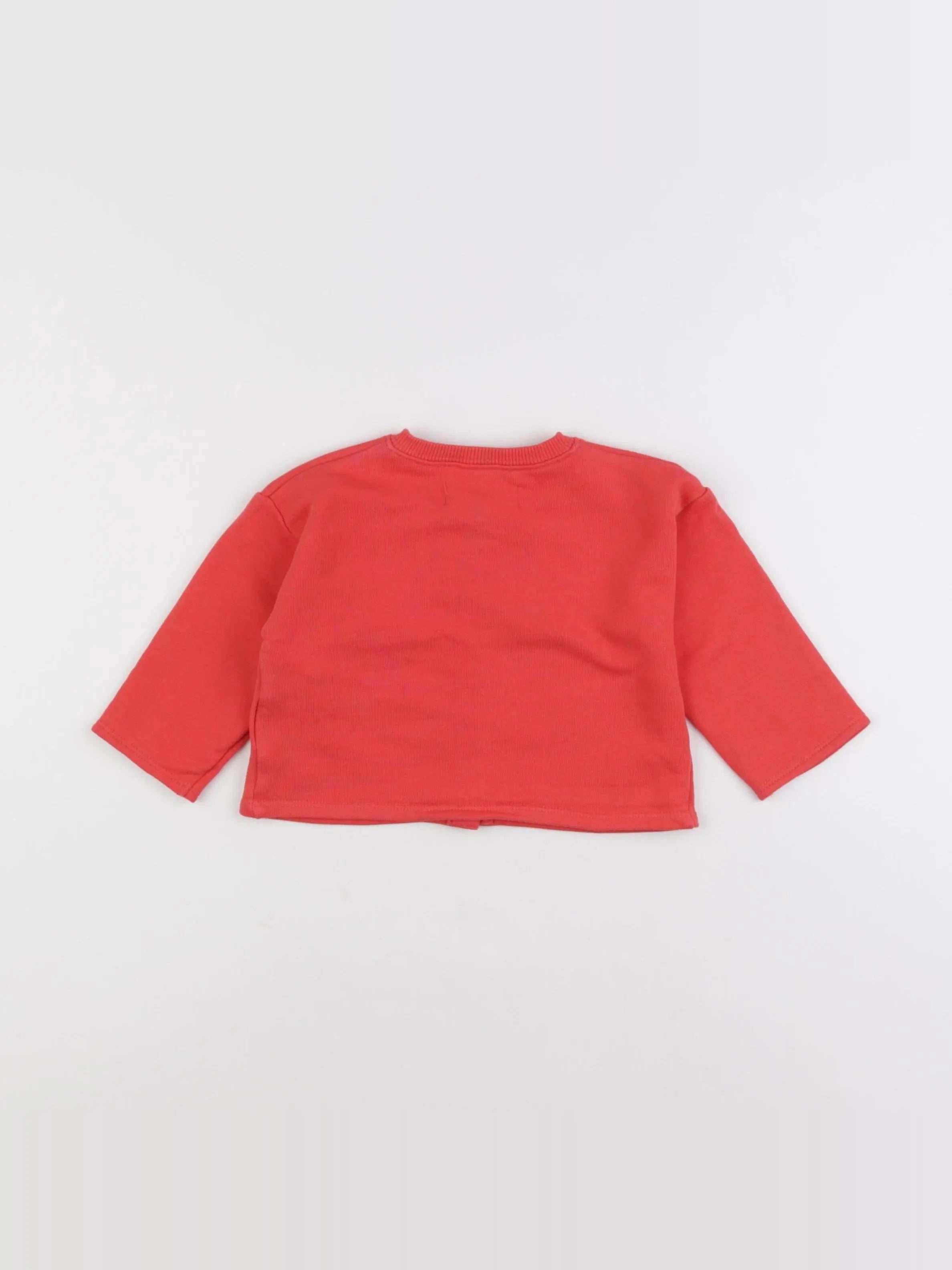 Monoprix - sweat rouge - 6/9 mois