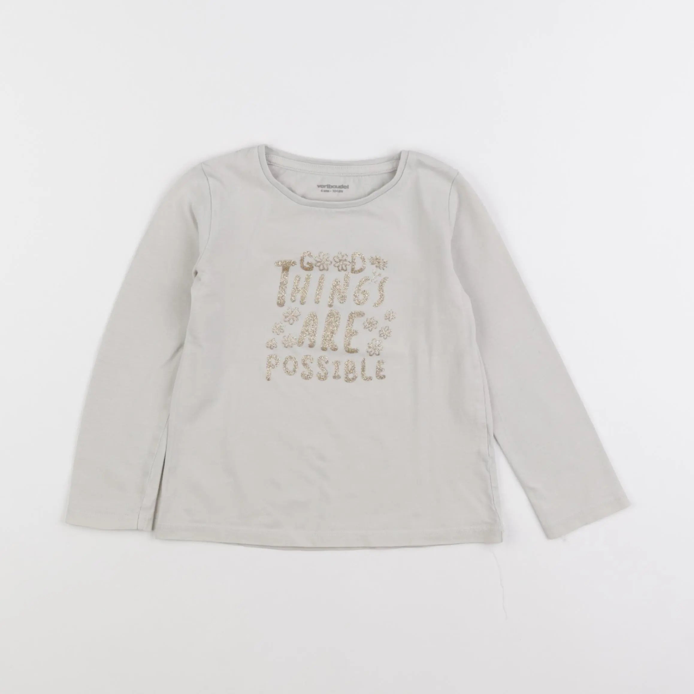Vertbaudet - tee-shirt beige - 4 ans