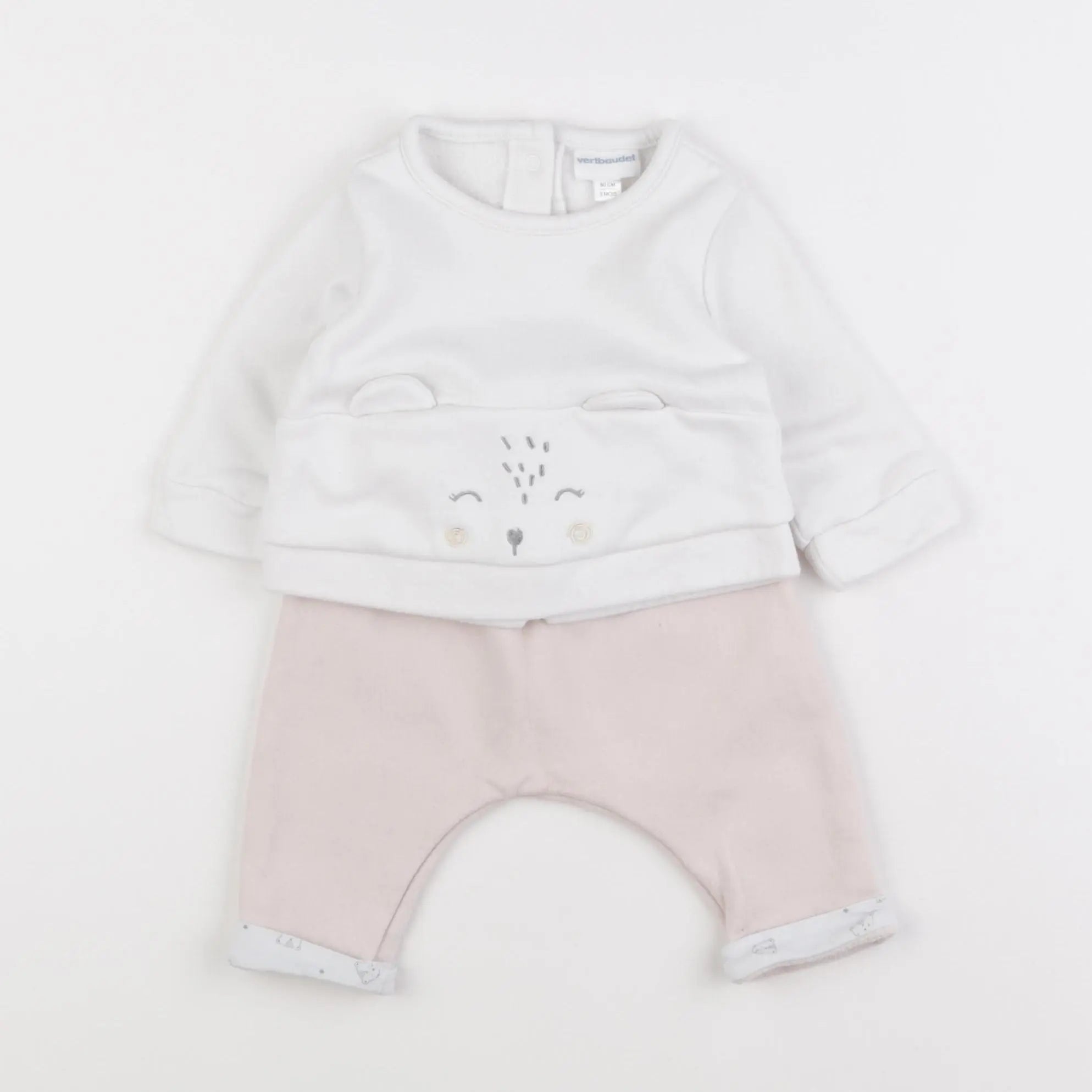 Vertbaudet - ensemble rose - 3 mois