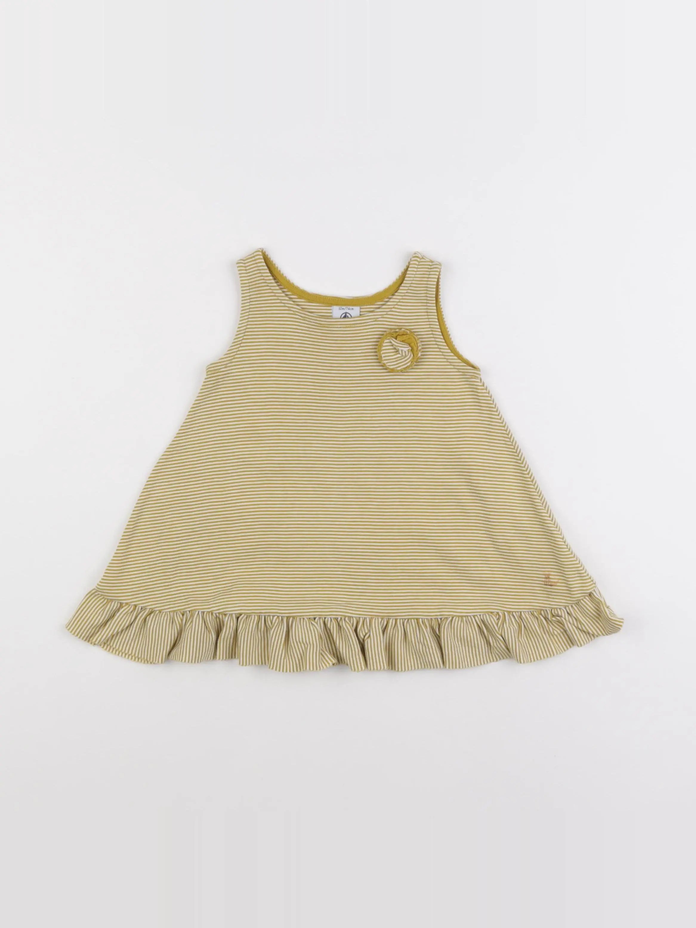 Petit Bateau - robe jaune - 12 mois
