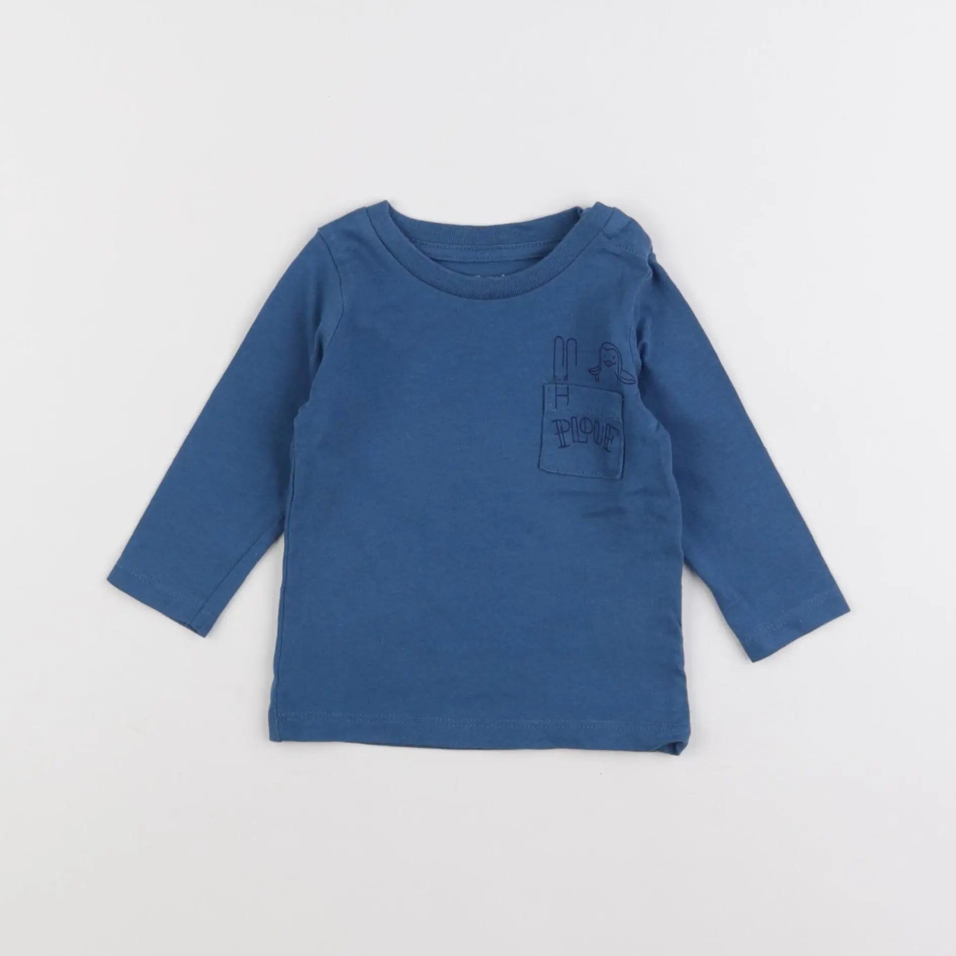 Vertbaudet - tee-shirt coton bleu - 3 mois