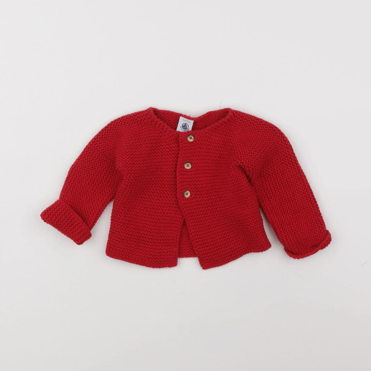 Petit Bateau - gilet rouge - 12 mois