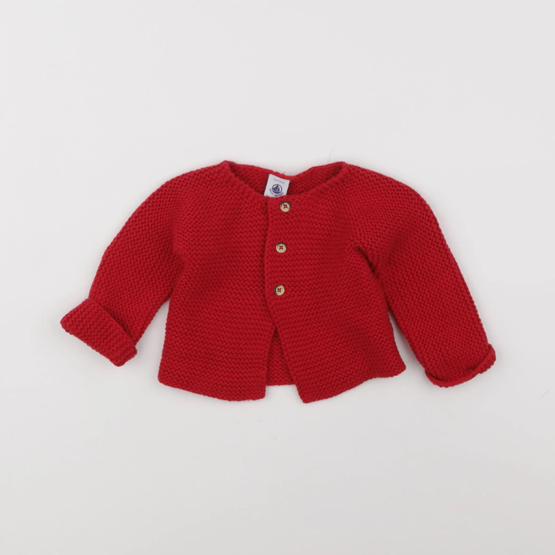 Petit Bateau - gilet rouge - 12 mois
