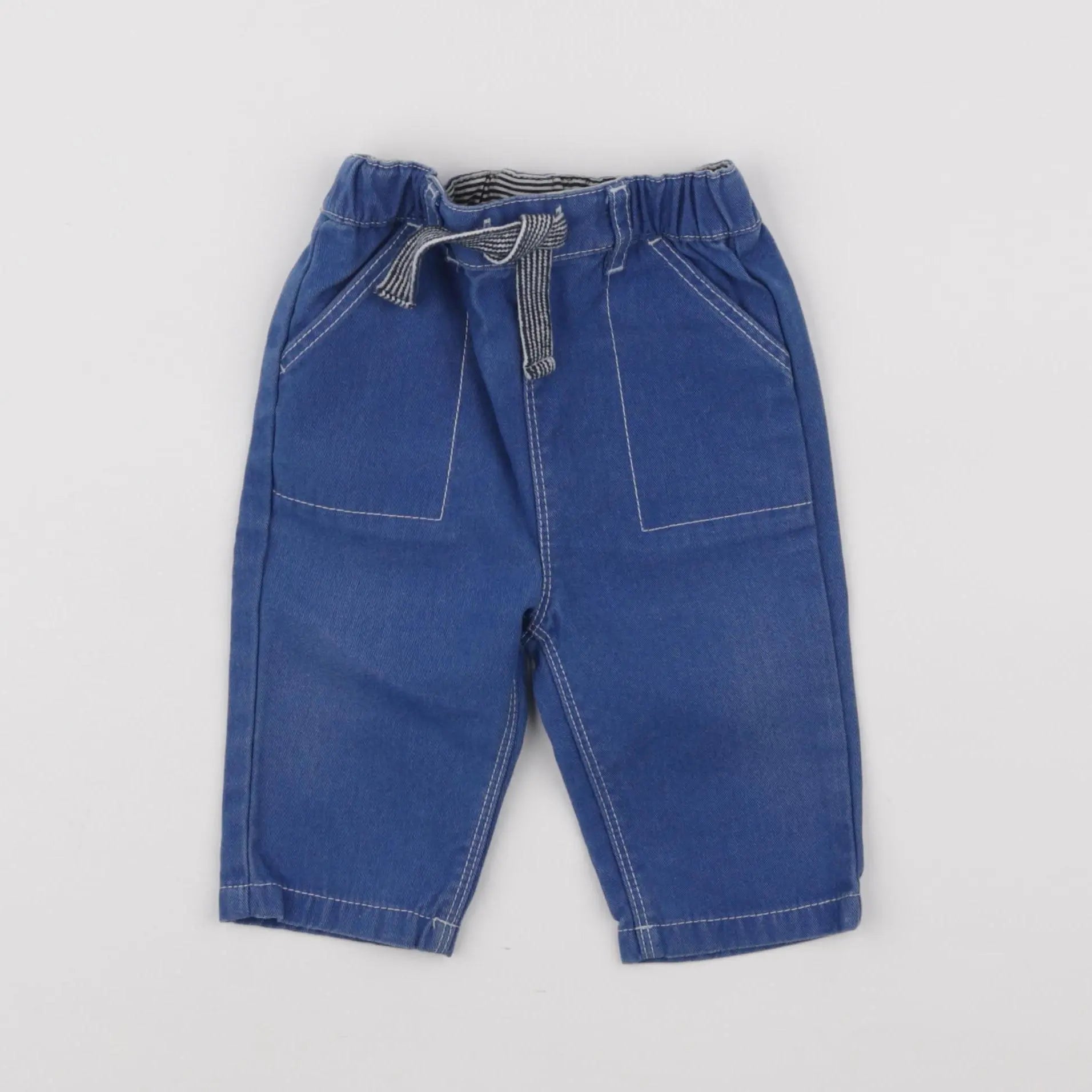 Petit Bateau - pantalon bleu - 6 mois
