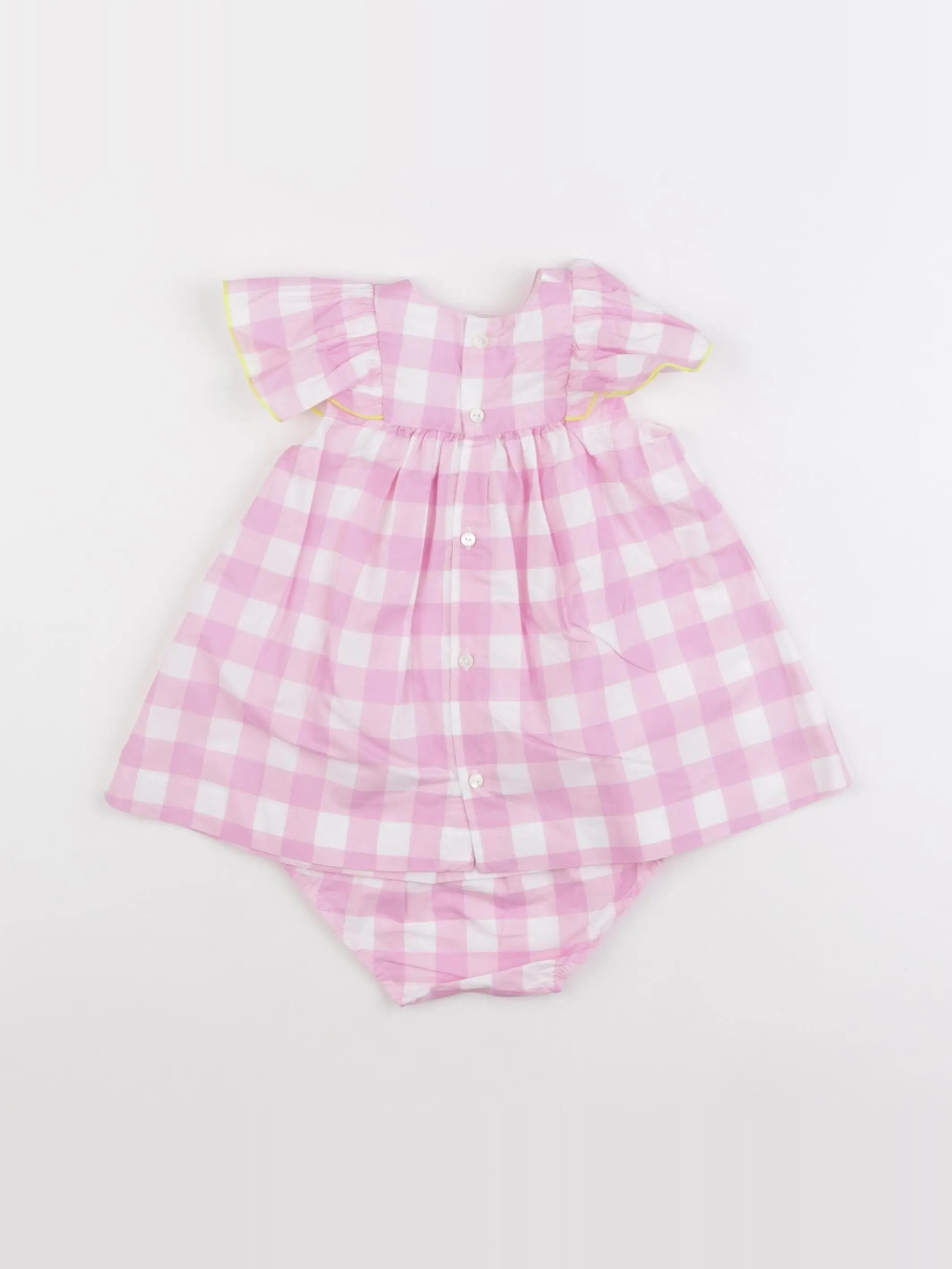 Jacadi - robe blanc, rose - 6 mois
