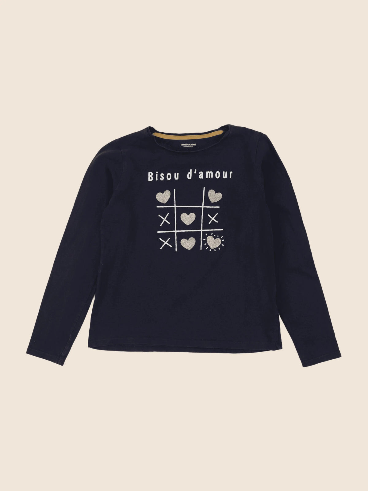 Vertbaudet - tee-shirt or, bleu - 10 ans