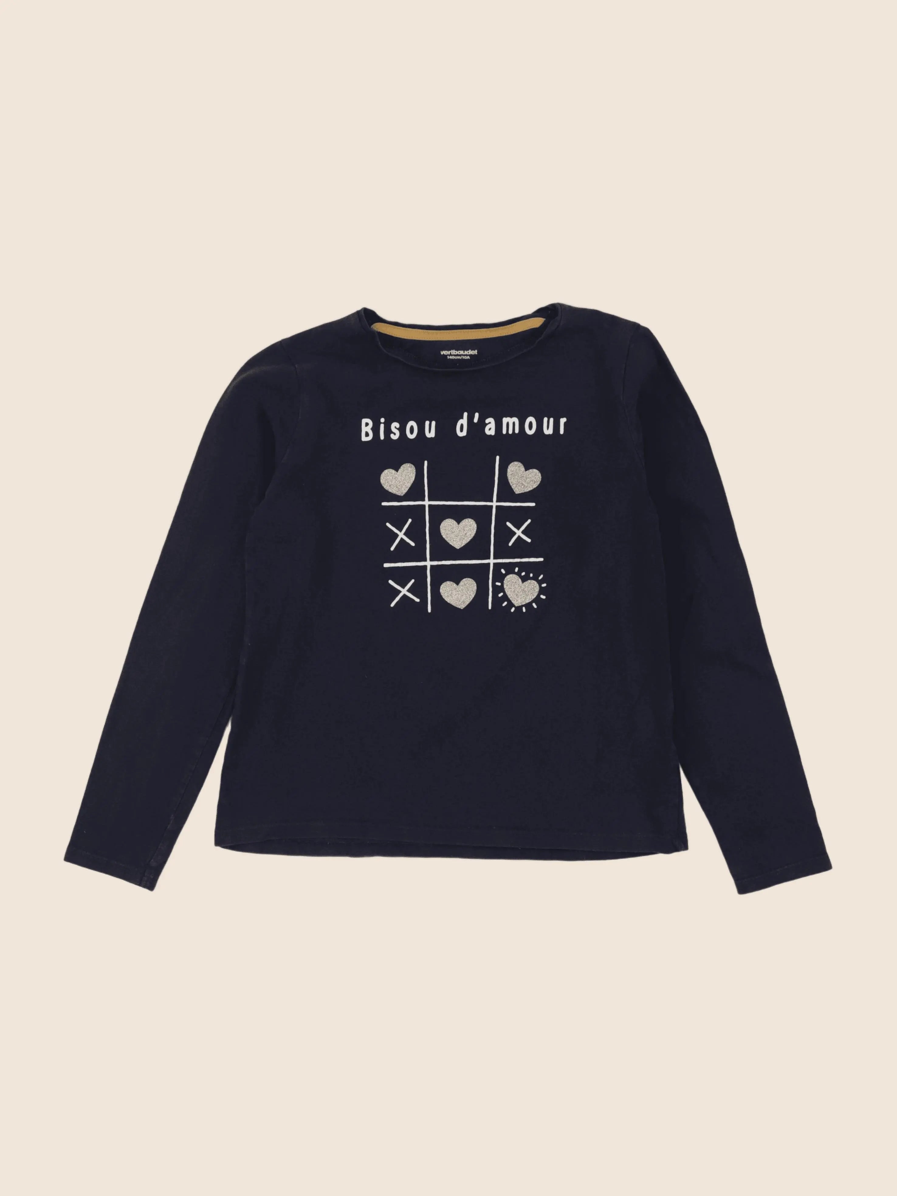 Vertbaudet - tee-shirt or, bleu - 10 ans