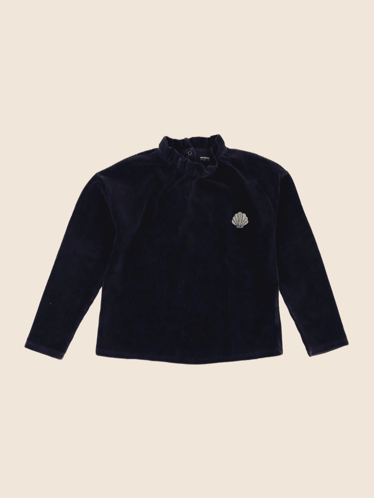 Vertbaudet - sweat velours bleu - 10 ans