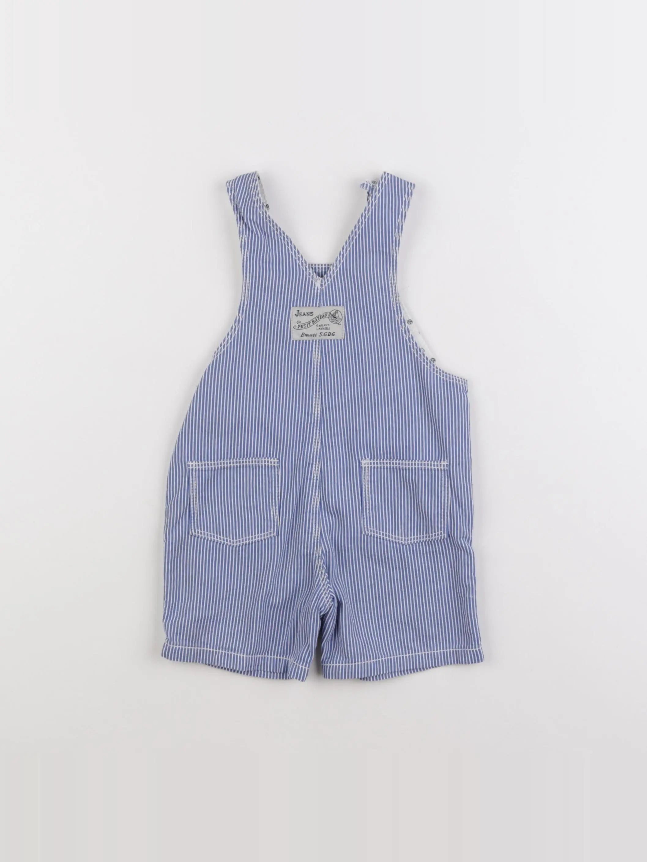 Petit Bateau - salopette blanc, bleu - 6 mois