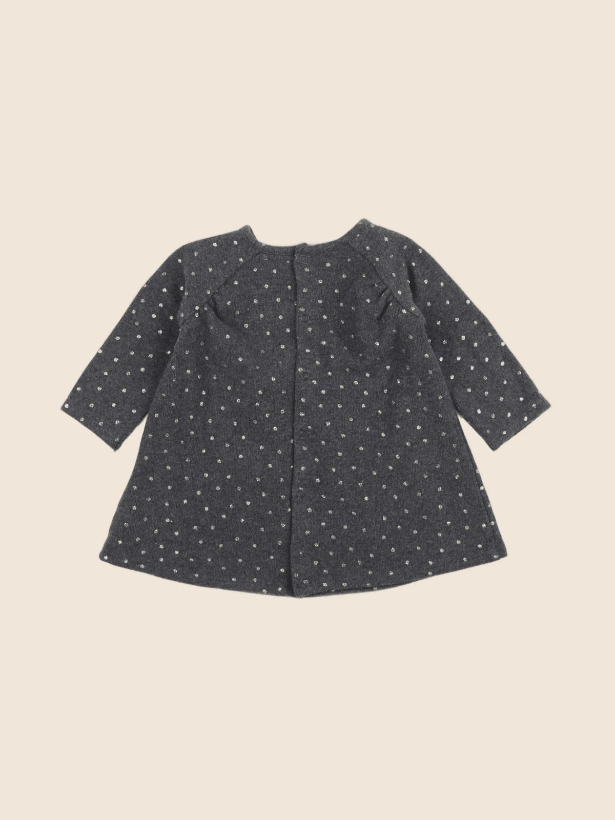 Vertbaudet - robe gris, or - 9 mois