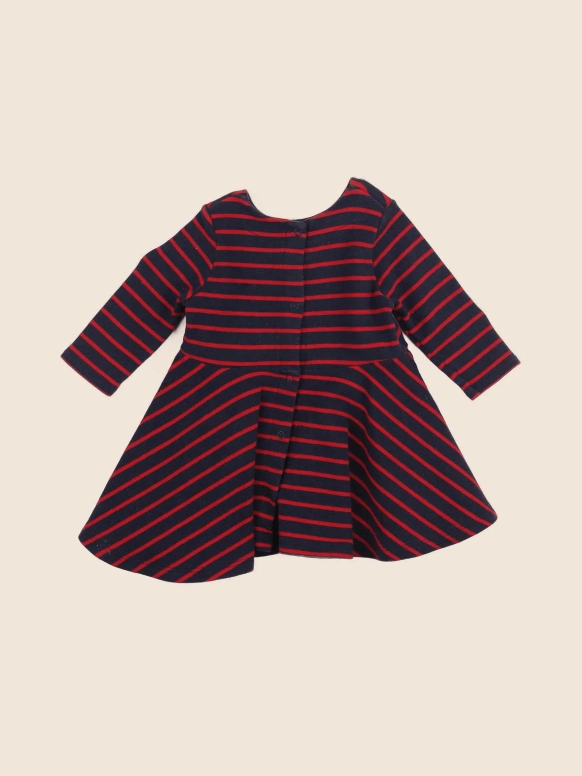 Petit Bateau - robe bleu, rouge - 6 mois