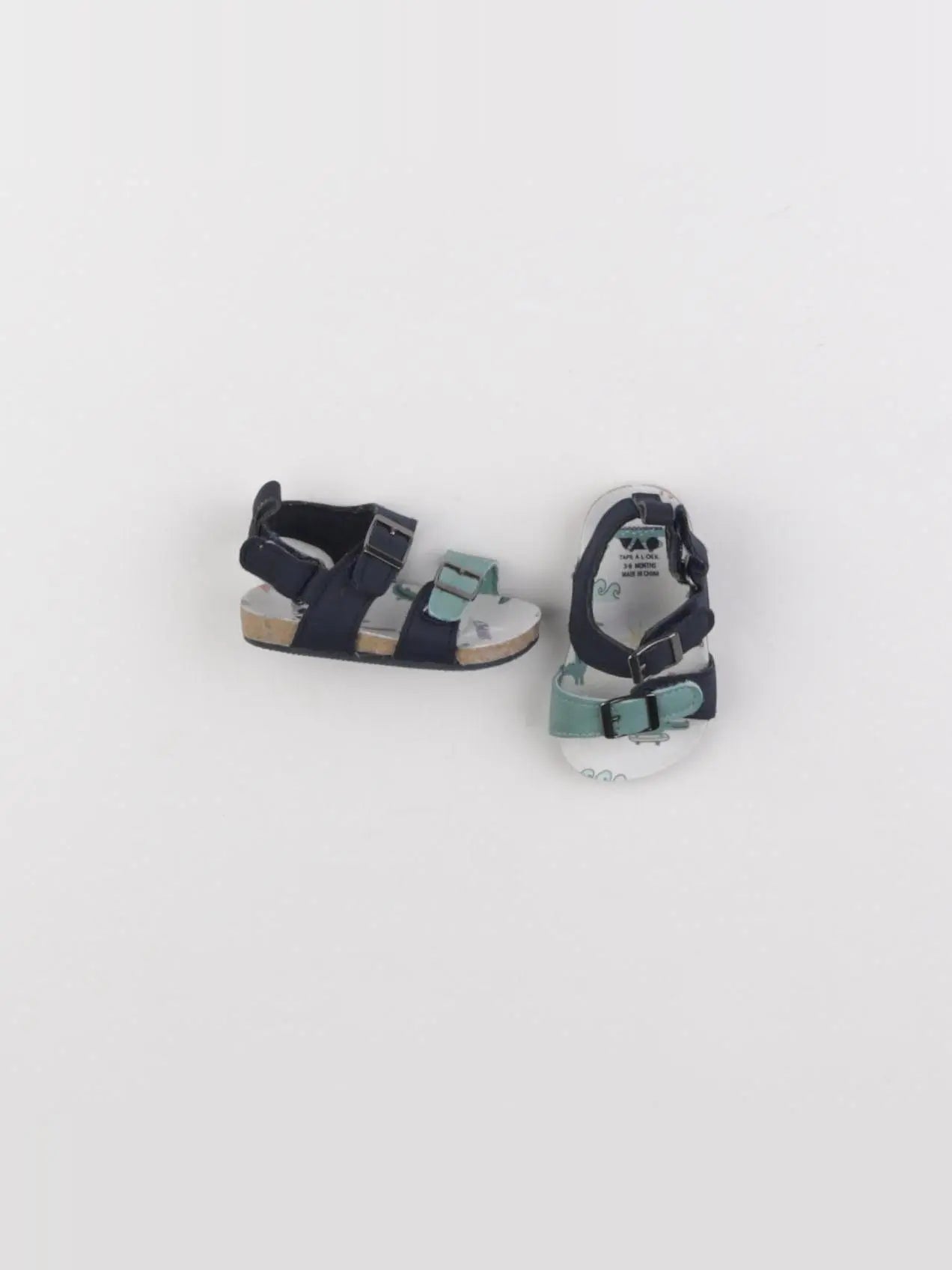 Tape à l'oeil - chaussons bleu, vert - pointure 17
