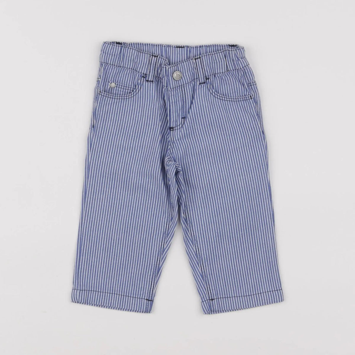 Petit Bateau - pantalon bleu - 6 mois