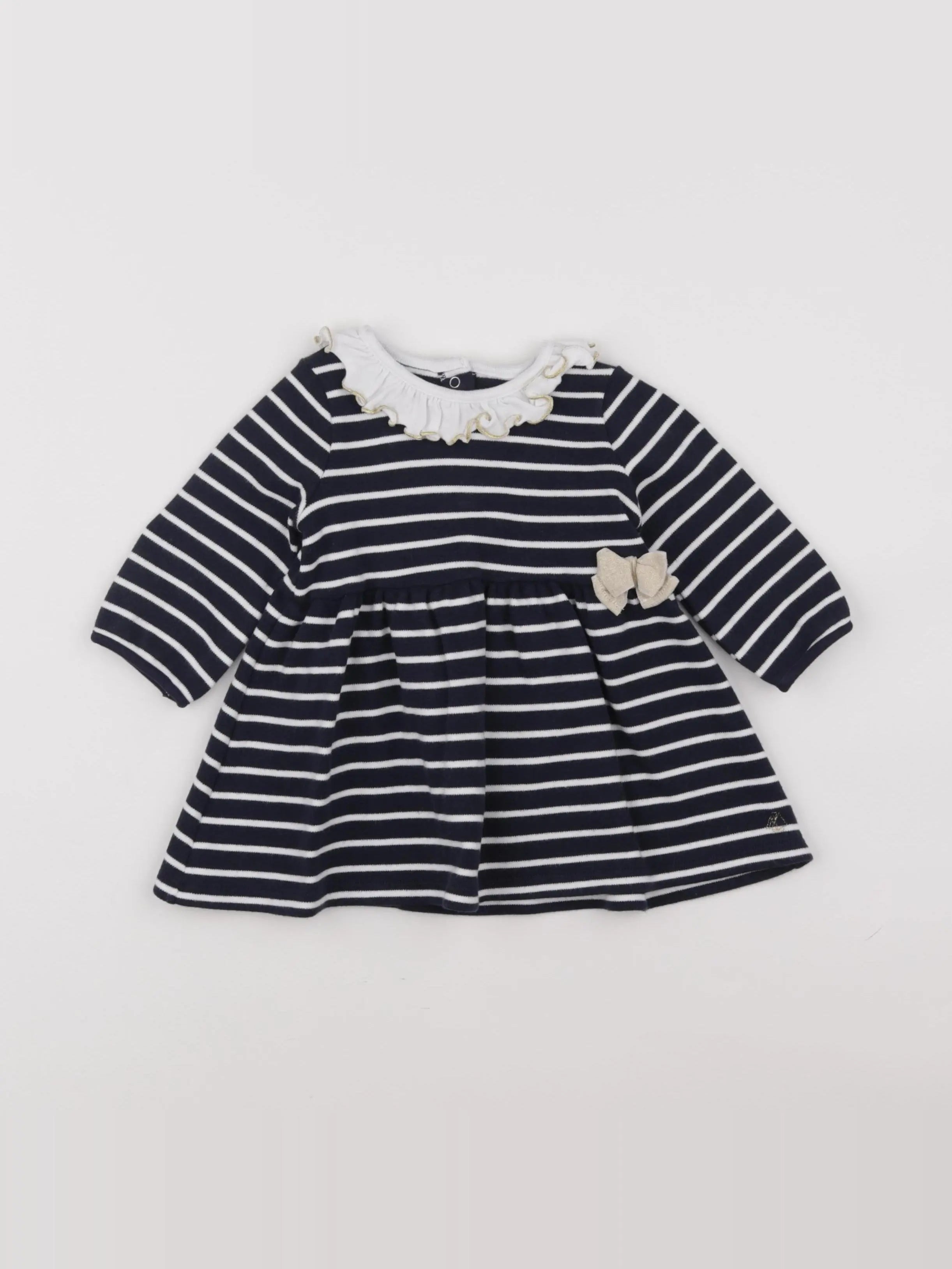 Petit Bateau - robe bleu - 6 mois