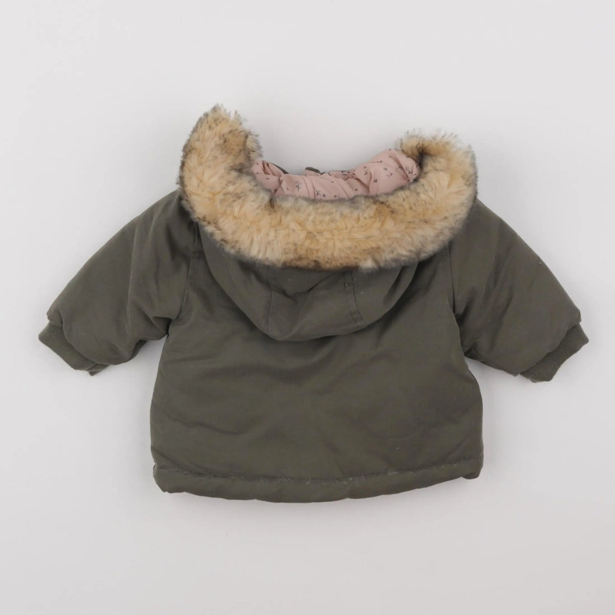 Vertbaudet - manteau vert, rose - 3 mois