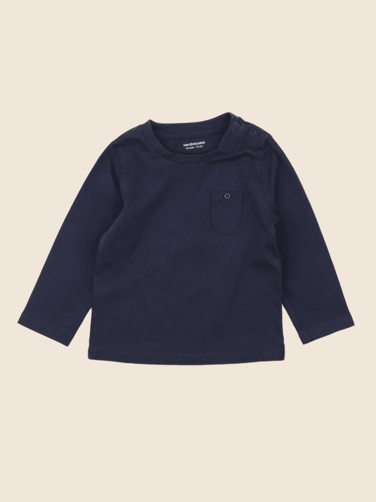 Vertbaudet - tee-shirt bleu - 12 mois