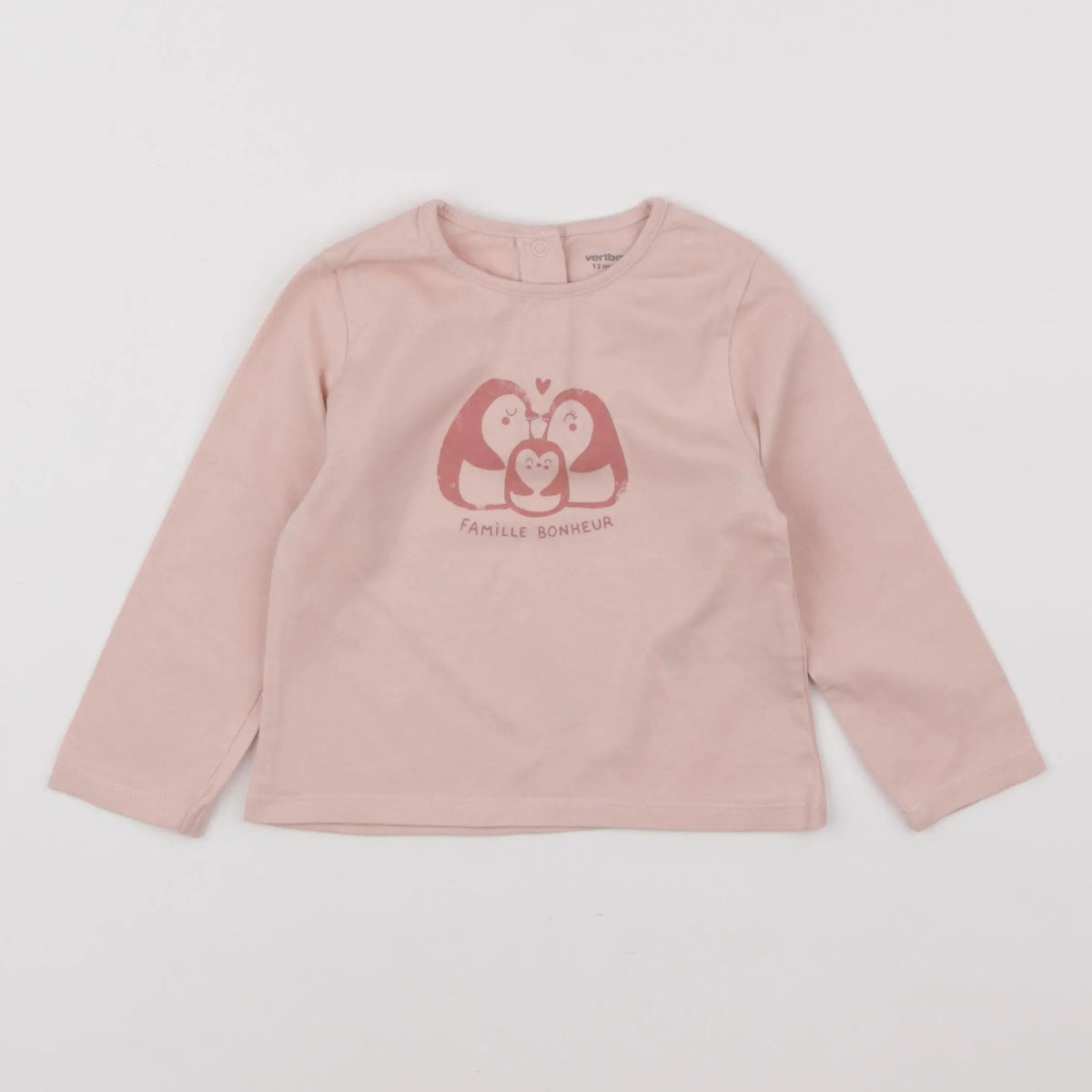 Vertbaudet - tee-shirt rose - 12 mois